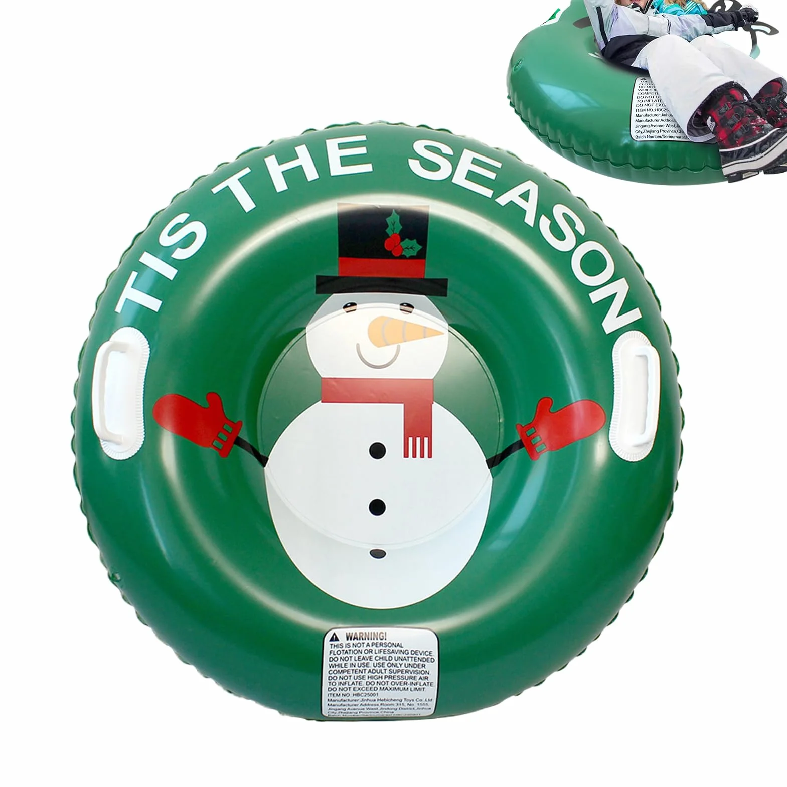 Tubos De Nieve Inflables para Niños, Trineo Inflable Grueso De 80 Cm con Asas, Juguetes De Invierno