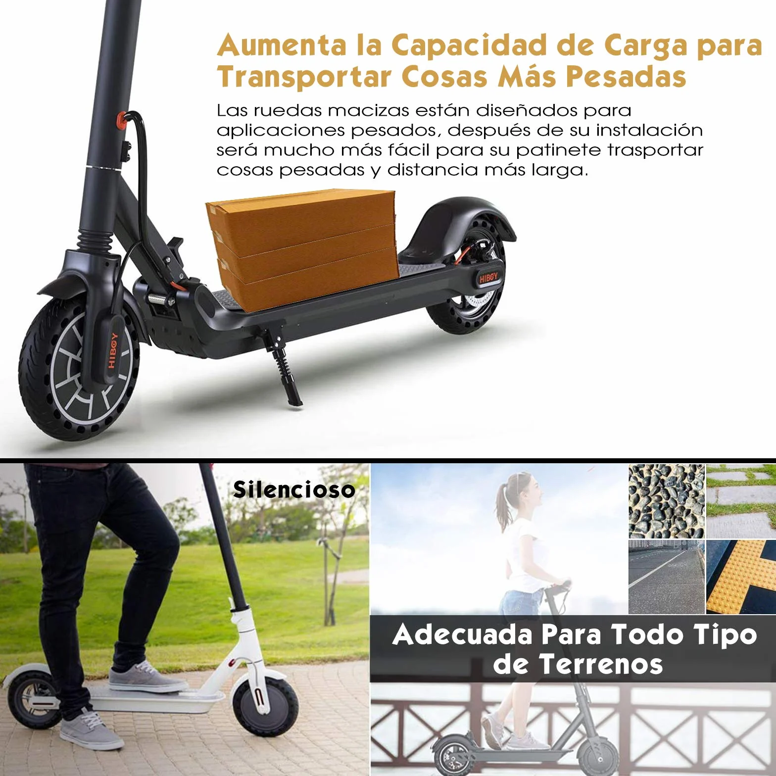 ANSENI Rueda para Patinete Maciza 8.5x2 Pulgadas Antipinchazo Compatible con Xiaomi Scooter M365/M365 Pro