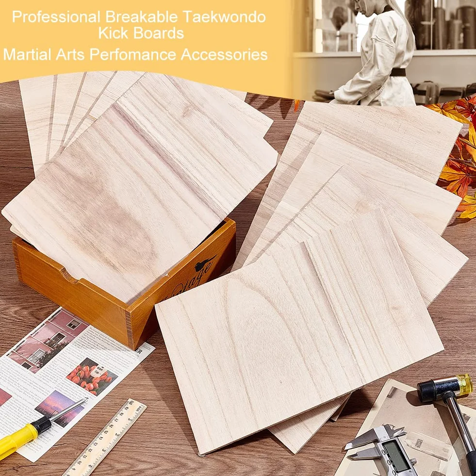 OLYCRAFT 12 tablas de madera karate 29,6 x 20 cm 3,5 mm accesorios entrenamiento