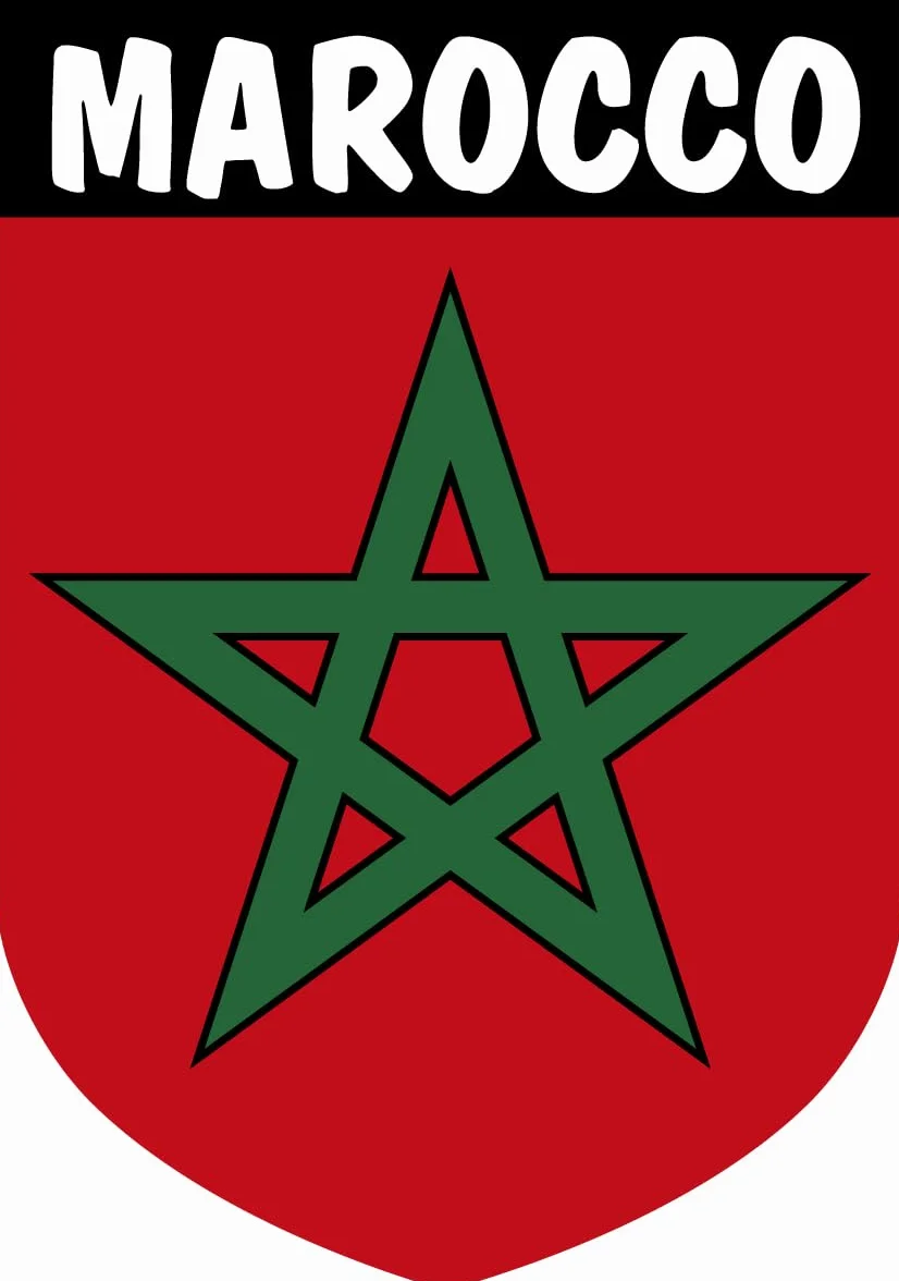 Pegatina Escudo Marruecos 40x60 mm