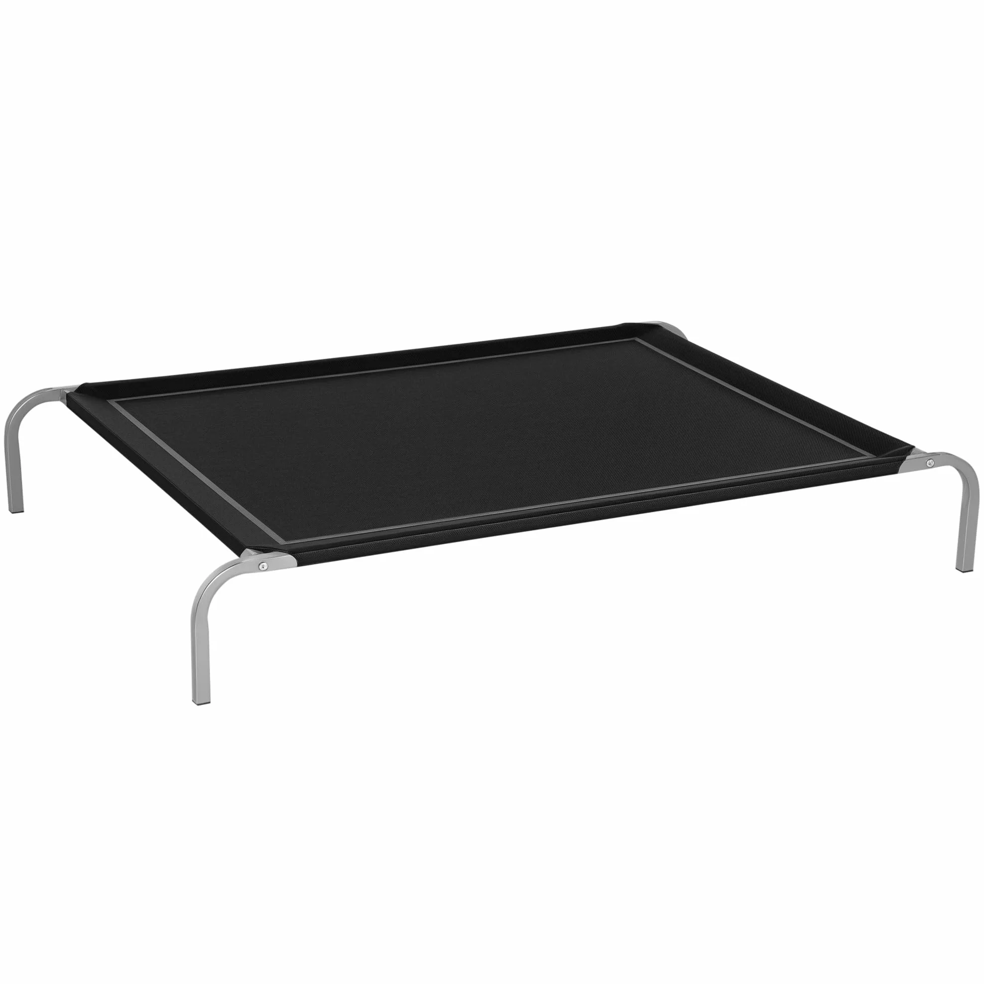 PawHut Cama Elevada para Perros Gatos Transpirable Cama para Mascotas 130x90x20 cm para Dormir Relajar con Marco de Acero para Interior Exterior Negro
