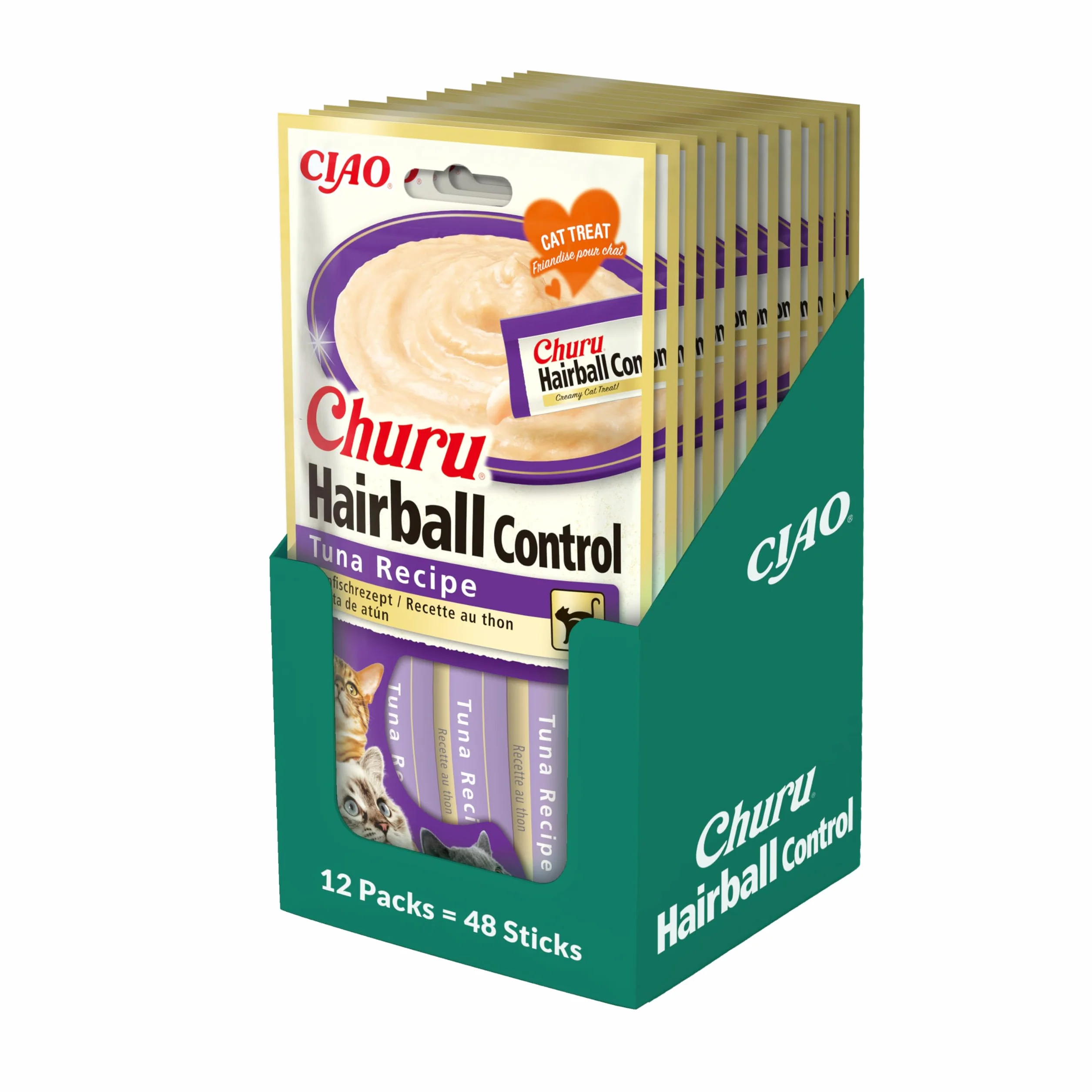 CHURU Cat Hairball Receta DE ATUN 12X56GR