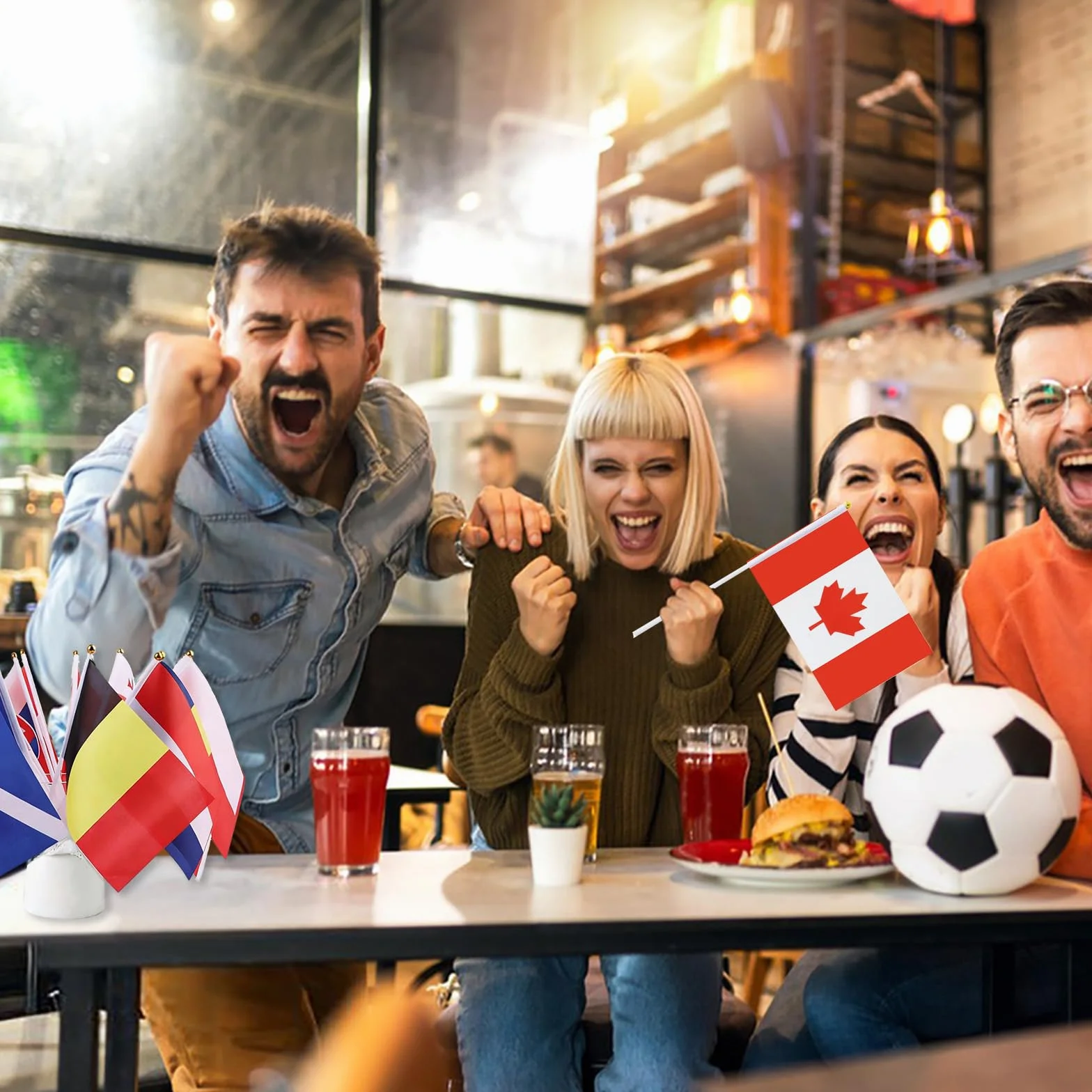 48 banderas de países pequeñas de mano doble cara para Mundial de Fútbol 2026