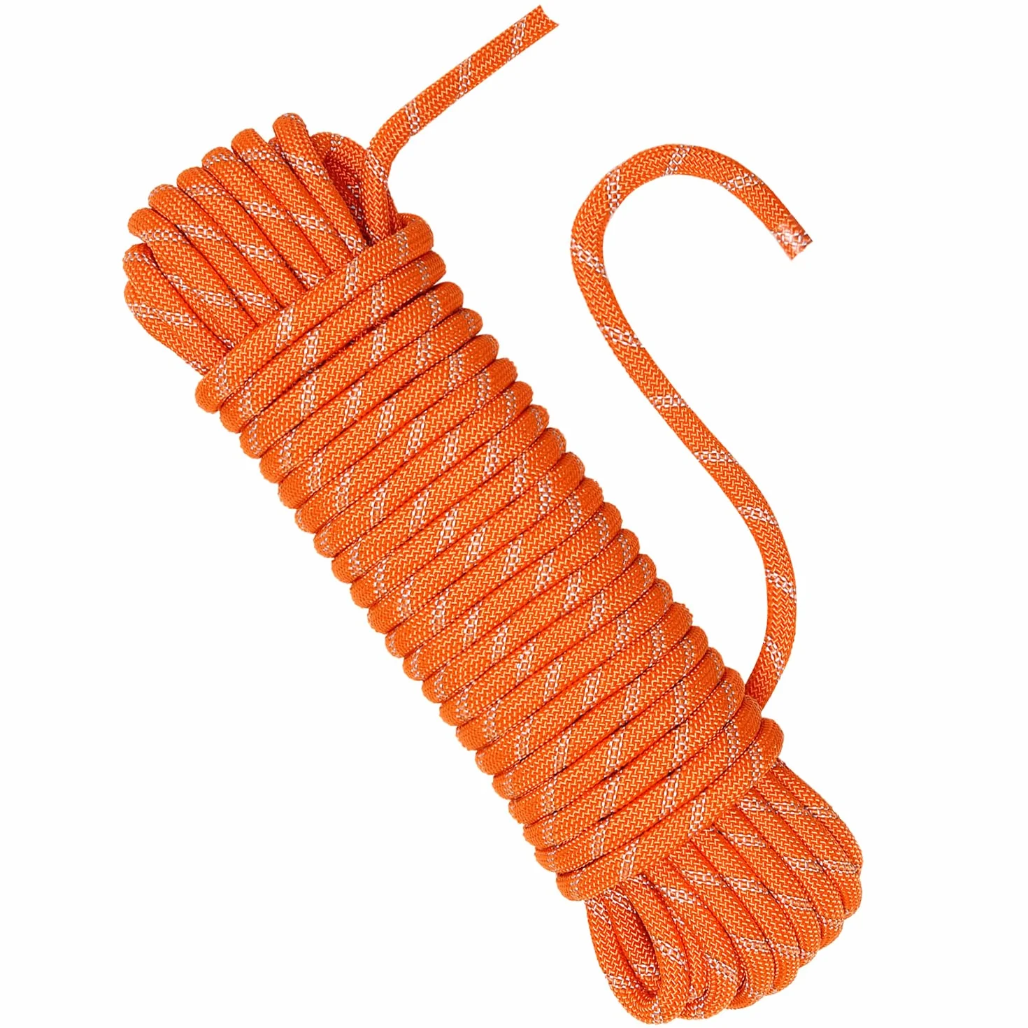 Cuerda estática 8 mm 20 m reflectante naranja para rappel rescate vela amarre