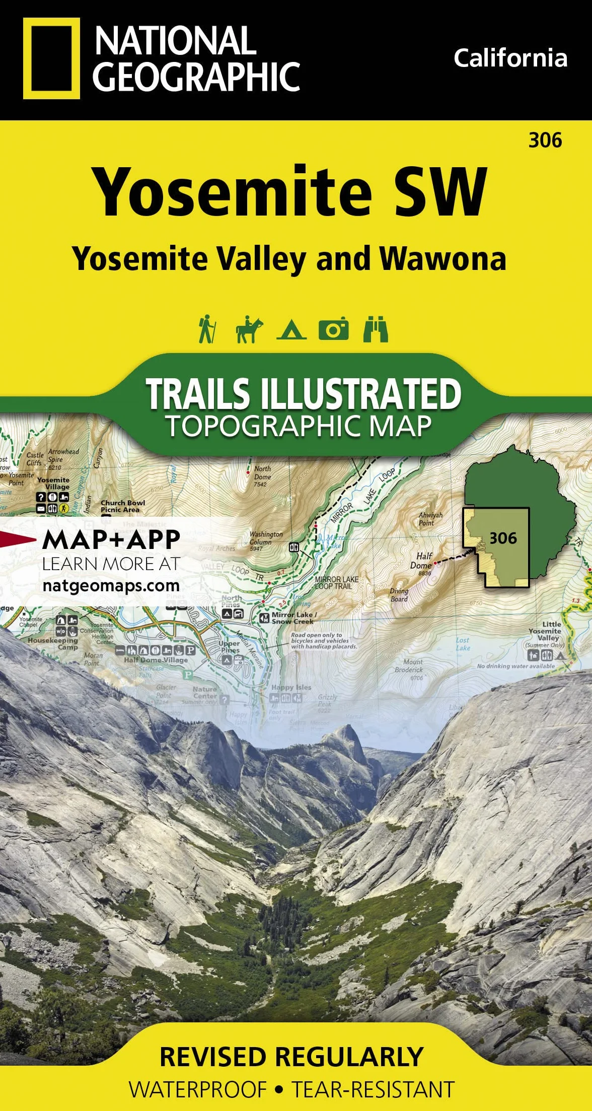Yosemite Sw, Yosemite Valley & Wawona: Trails Illustrated National Parks Map (National Geographic)