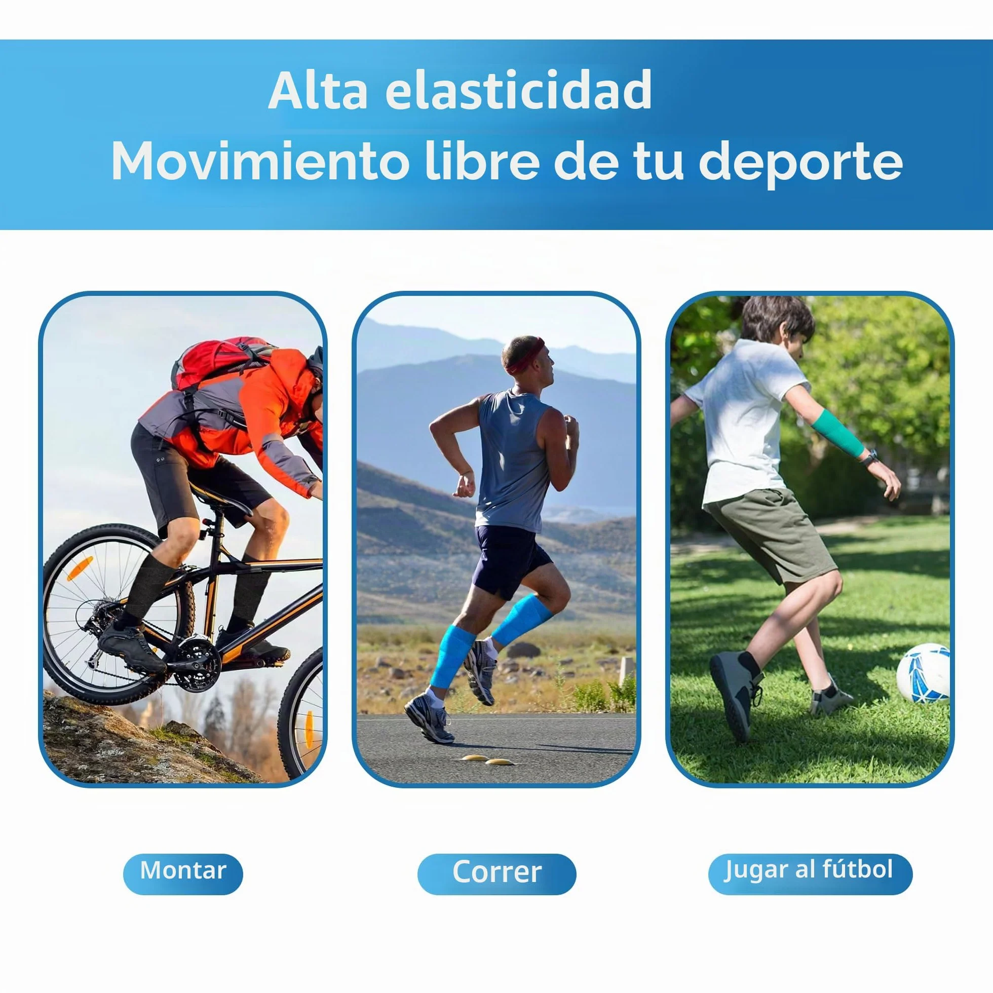 Vendajes Adhesivos PHYTOP Envoltura Veterinaria (Azul) de 10cm X 4.5m, Venda Autoadhesiva Elástica para Protección de Muñecas y Tobillos