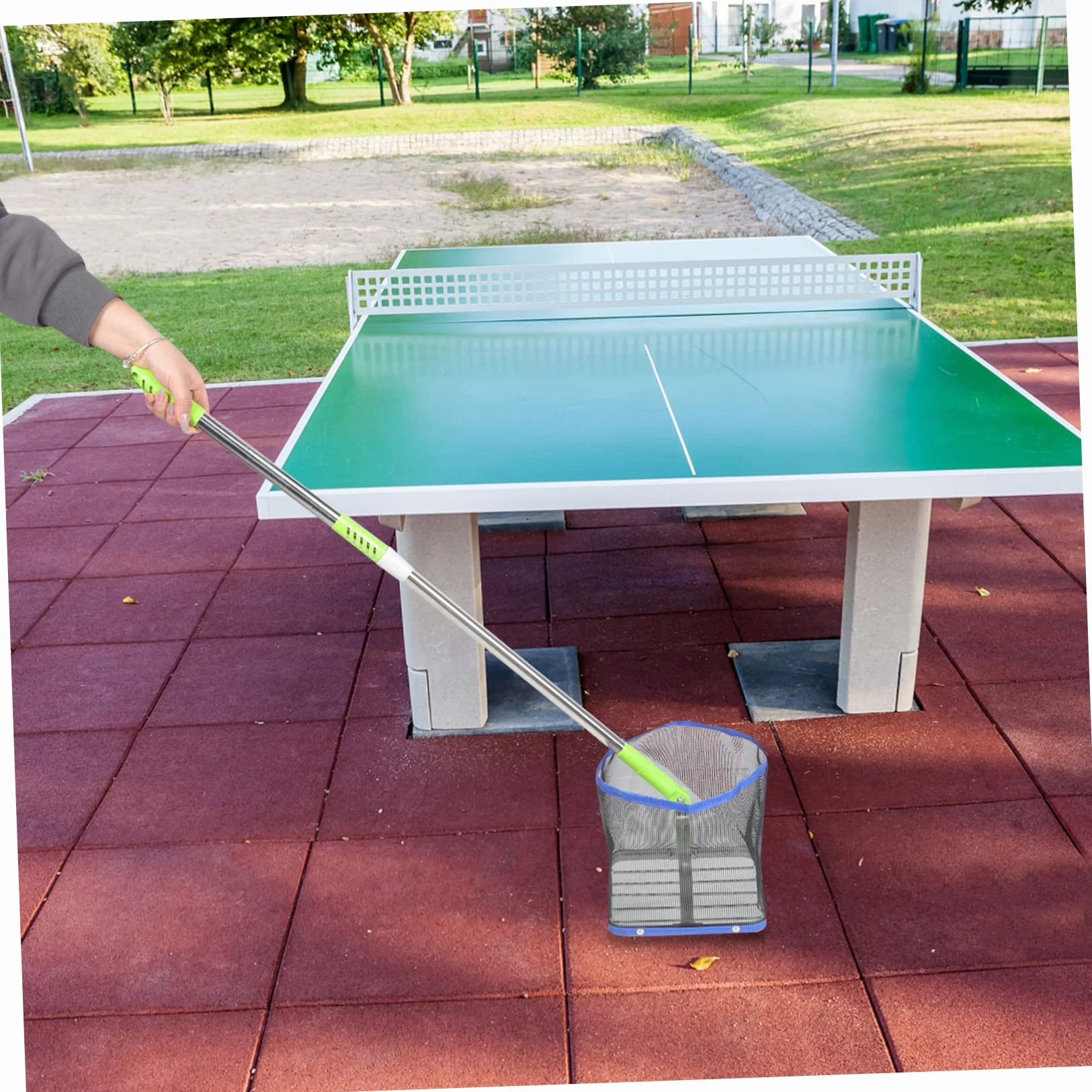 VANZACK Recolector de Pelotas de Tenis de Mesa Red con Mango Largo de Acero Inoxidable