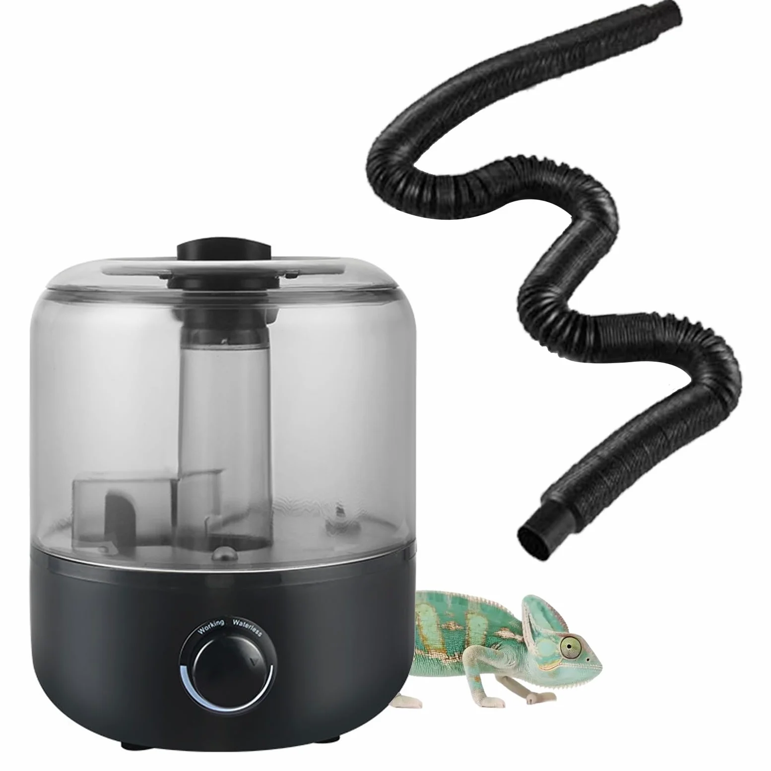 Humidificador Nebulizador para Reptiles, 3L, Tanque Visible, para Terrarios de Reptiles y Anfibios, con Boquilla de Manguera(Size-1)