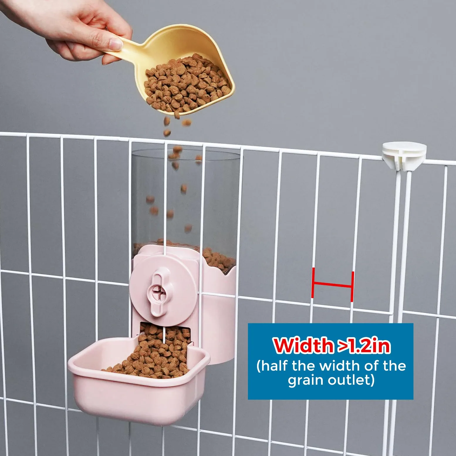 Vannon Dispensador automático de alimentos colgante para animales pequeños, comedero de gravedad de 35 onzas para jaula, cuenco de comida para conejo, cachorro, gato, hurón, cobaya, chinchilla, loro