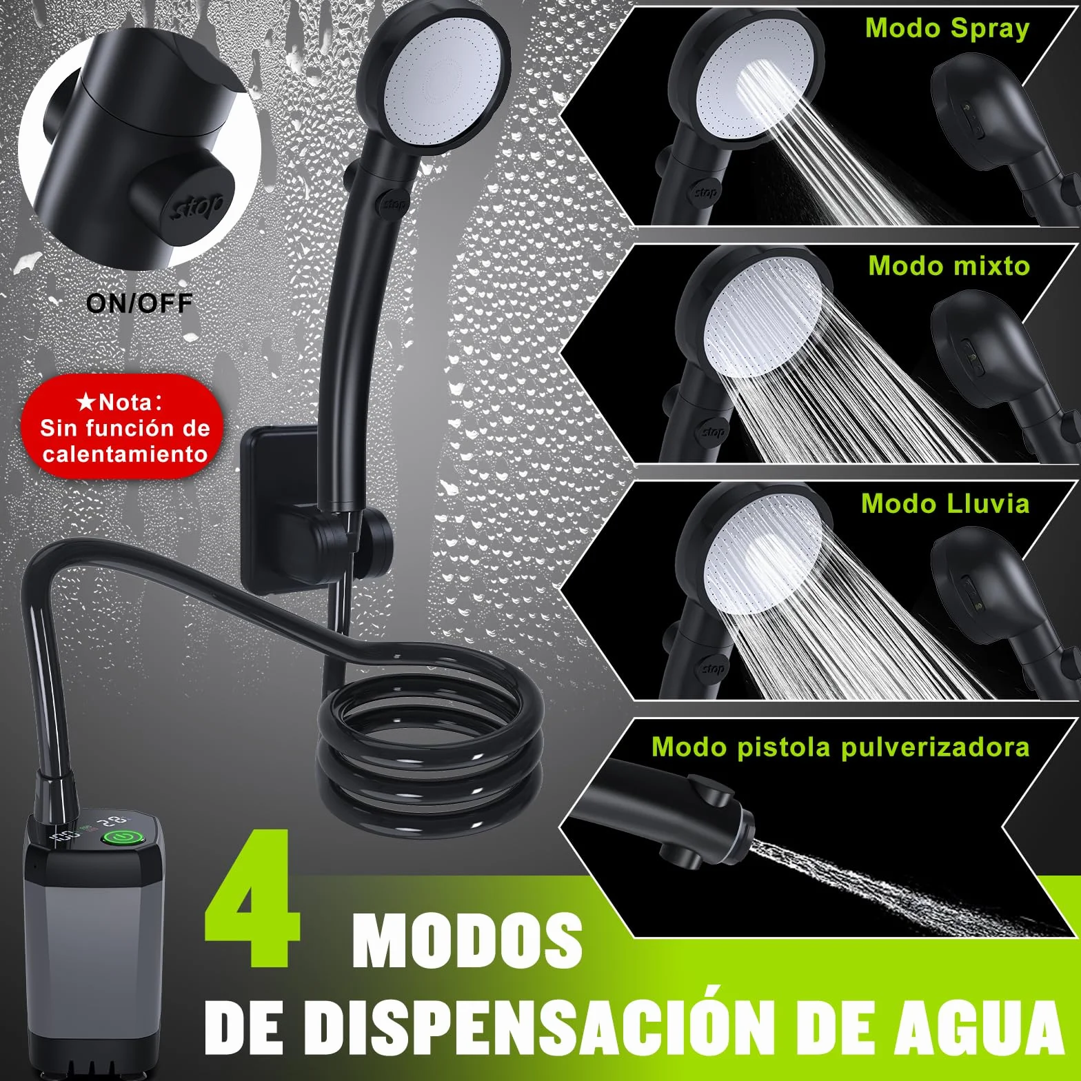 Spopal Ducha Portatil Camping 6000mAh Recargable Ducha Electrica para Acampar