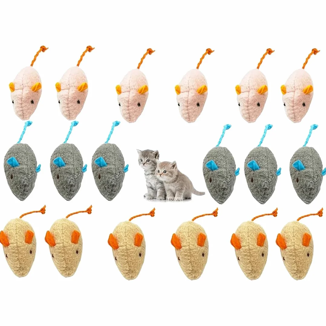 ZKGYUS 18 unidades de juguetes para gatos, ratones de juguete de hierba gatera, ratones de peluche con catnip, hierba gatera interactiva para gatos y gatitos