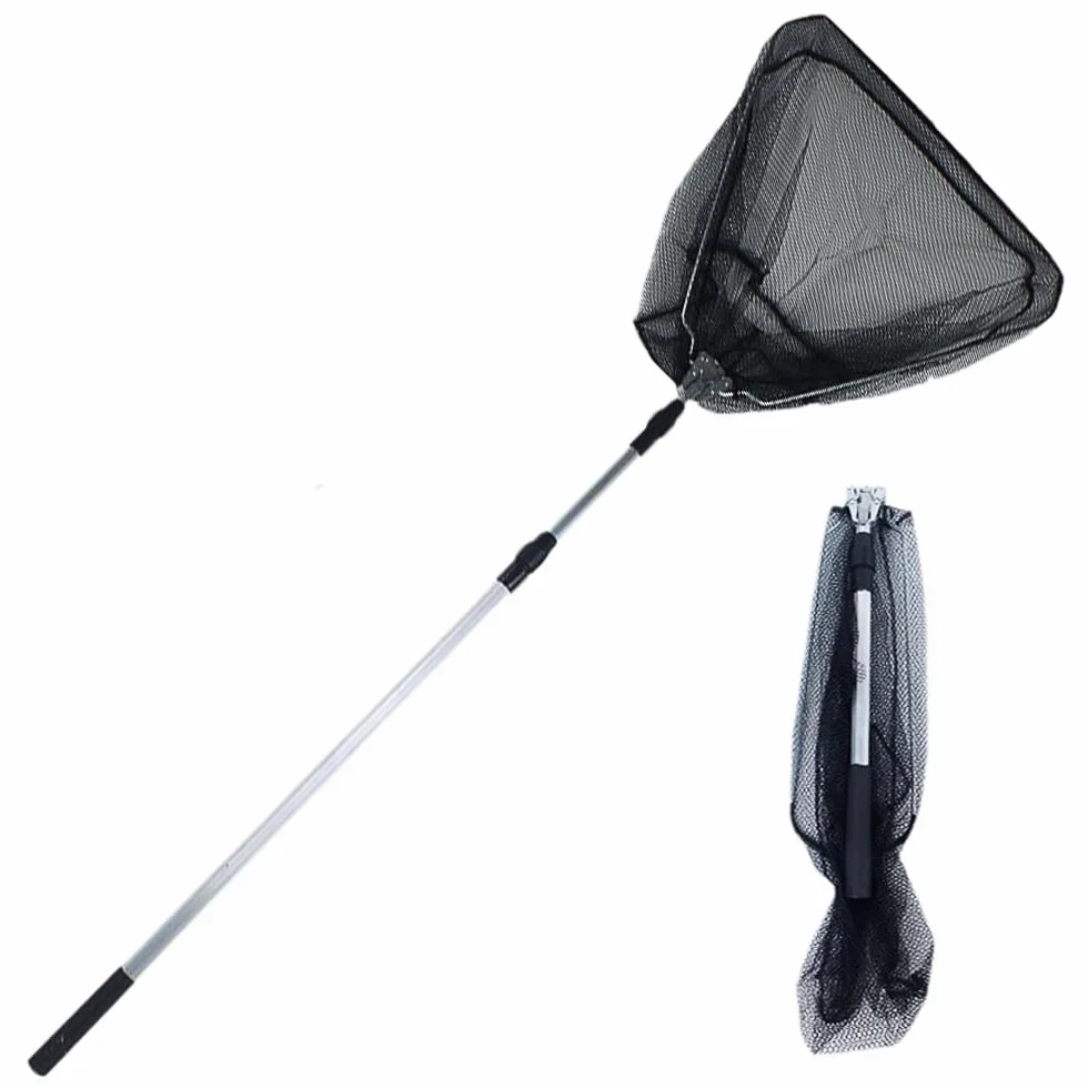 Red de Pesca Triangular Plegable 120CM Telescópica para Estanque