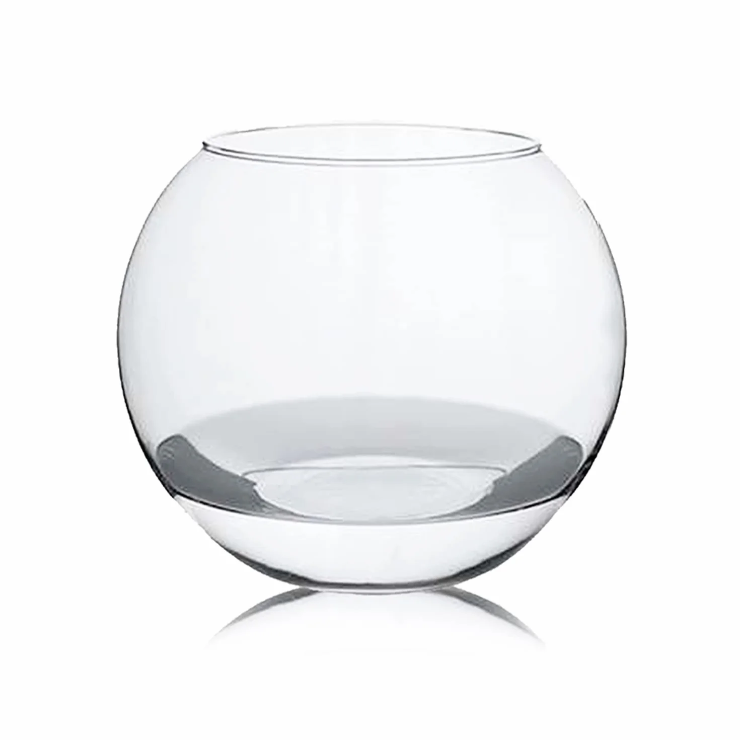 Florero o Pecera de Cristal, Acuario para Peces o Flores - Diámetro 23.9 x Altura 20 cm. -JUANIO-