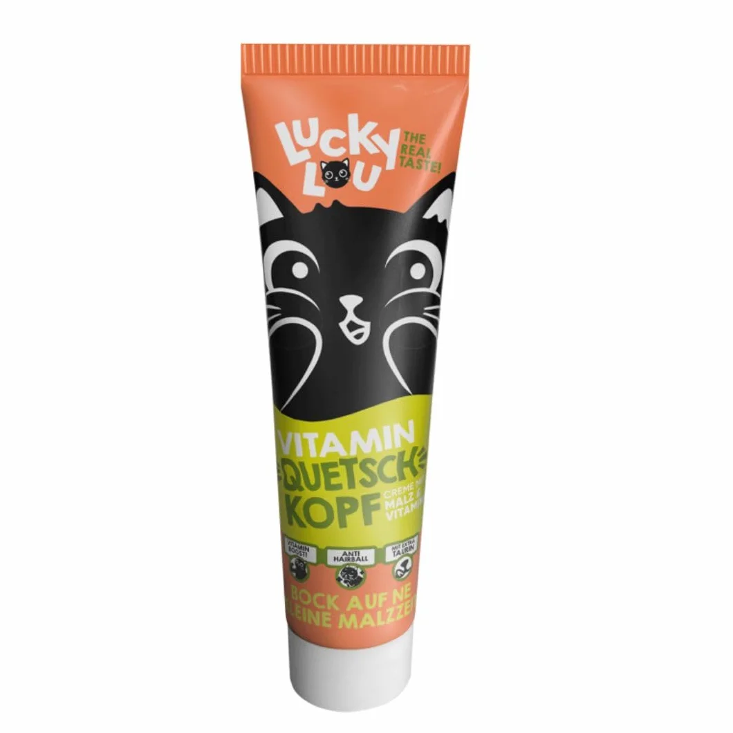 ANIMALUJOS Malta en Tubo para Gatos Lucky Lou, 100 g, Vitamínica y Antibolitas de Pelo, Fácil de Usar para Gatos de Todas Las Edades - Lucky LOU