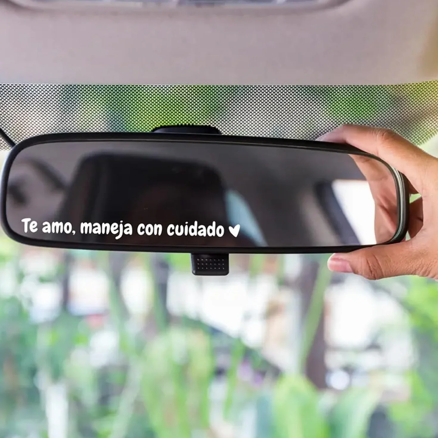 Calcomanías inspiradoras Te amo maneja con cuidado para espejo retrovisor impermeable ventana coche negro 5 unidades