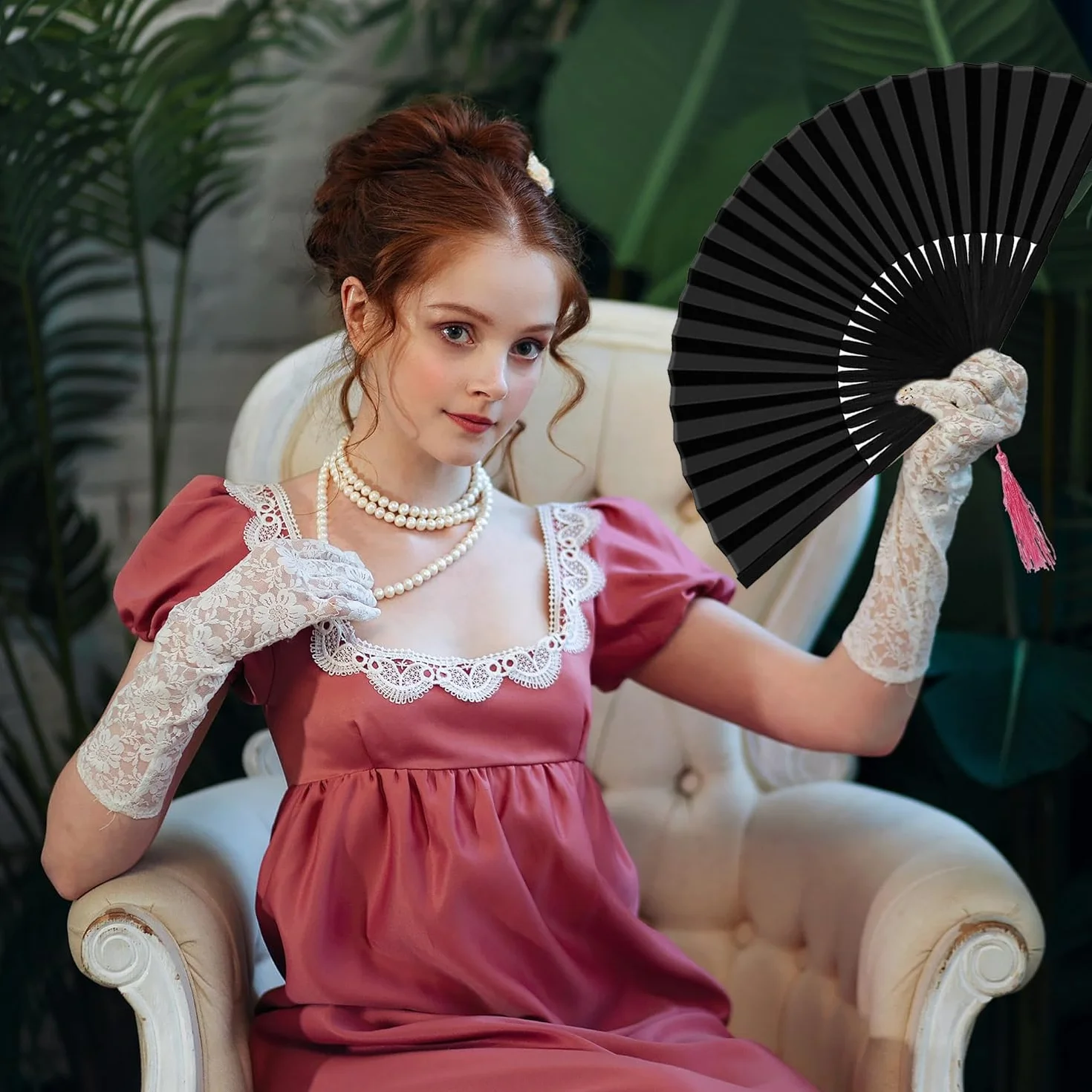 Abanicos plegables de mano de tela de seda china para mujeres y hombres, ventilador de mano plegable negro para baile, boda, fiesta