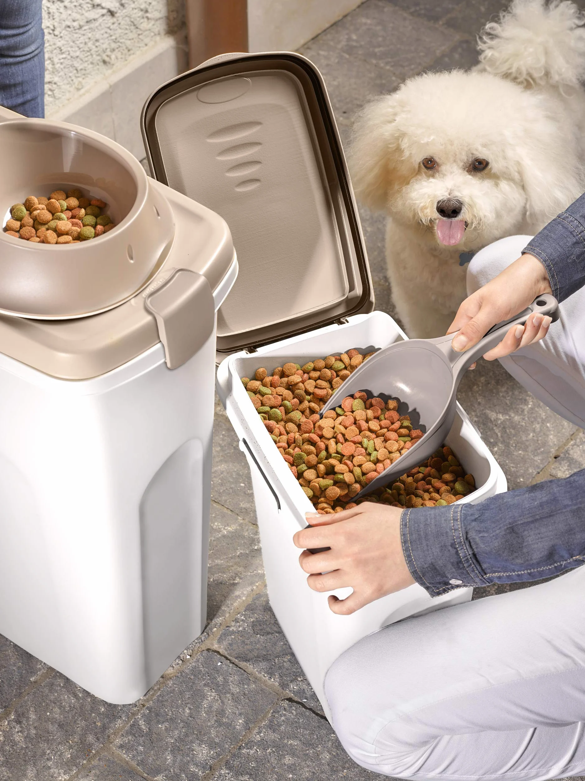 Stefanplast Contenedor Pet Food para Perro Marrón/Blanco 40 L