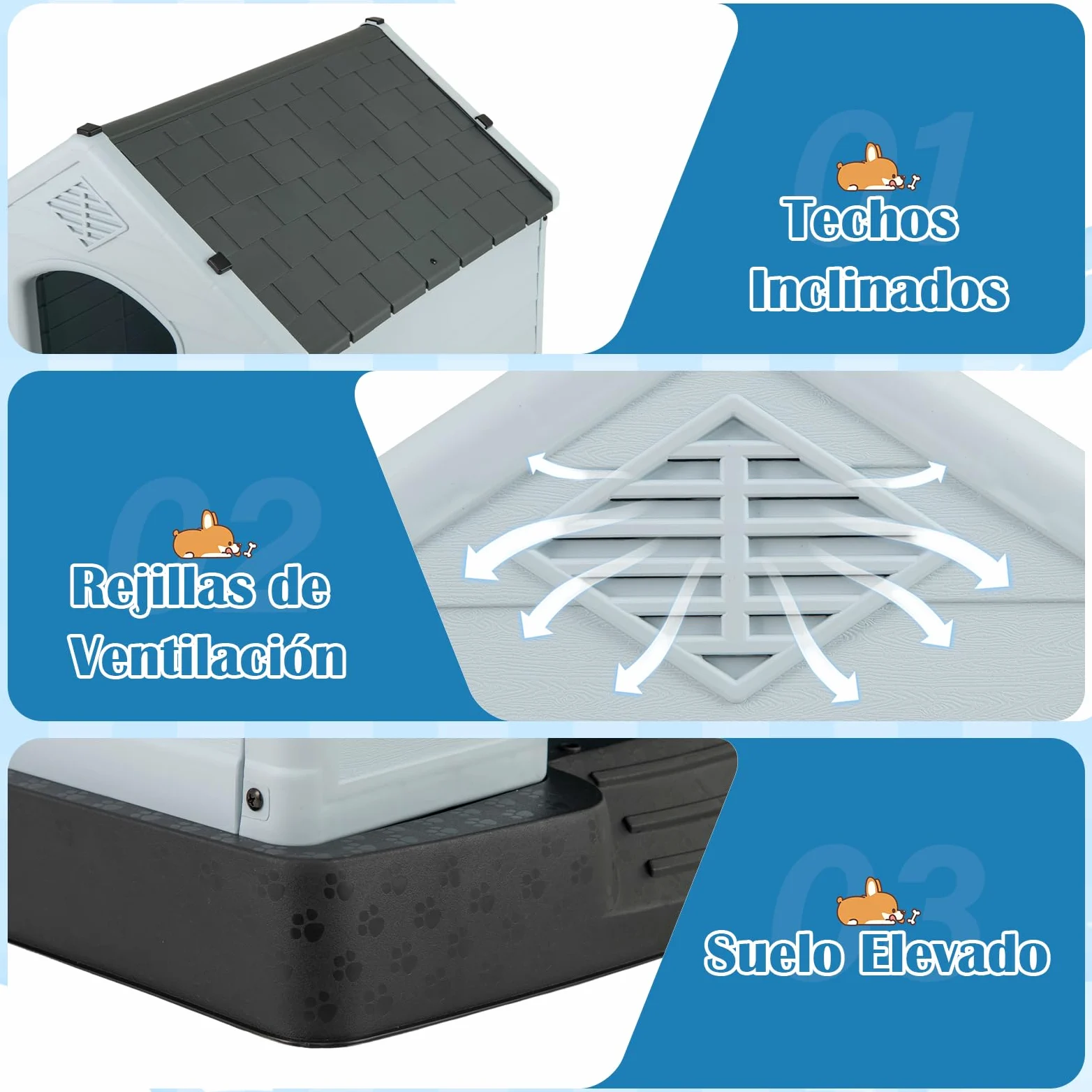 GYMAX Jaula de Madera para Hámster, Hámster con Estante con Rampa, 5 Plataformas, Ventana de Acrílico Transparente, Patas Elevadas, Estante, para Erizos, Lagartijas