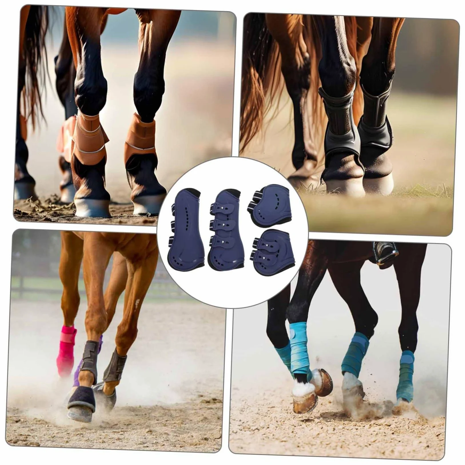 Juego De 4 Protectores para Patas De Caballo Protectores para Tendones Material De PU para Una Mayor Seguridad De Las Al Montar