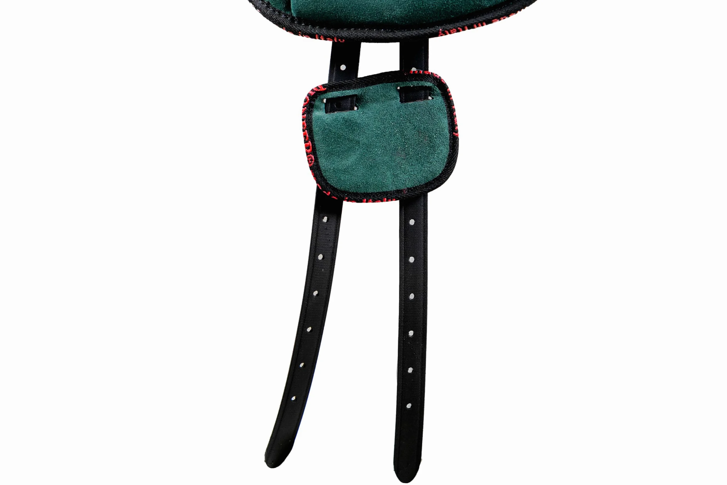 PIONEER Silla de Montar Caballo 50x45 en Piel de Ante - Silla de Equitación Bareback para Monta Natural, Hecha en Italia - Acolchado de Ovata y Espuma de Memoria - Cincha de Neopreno - Negro