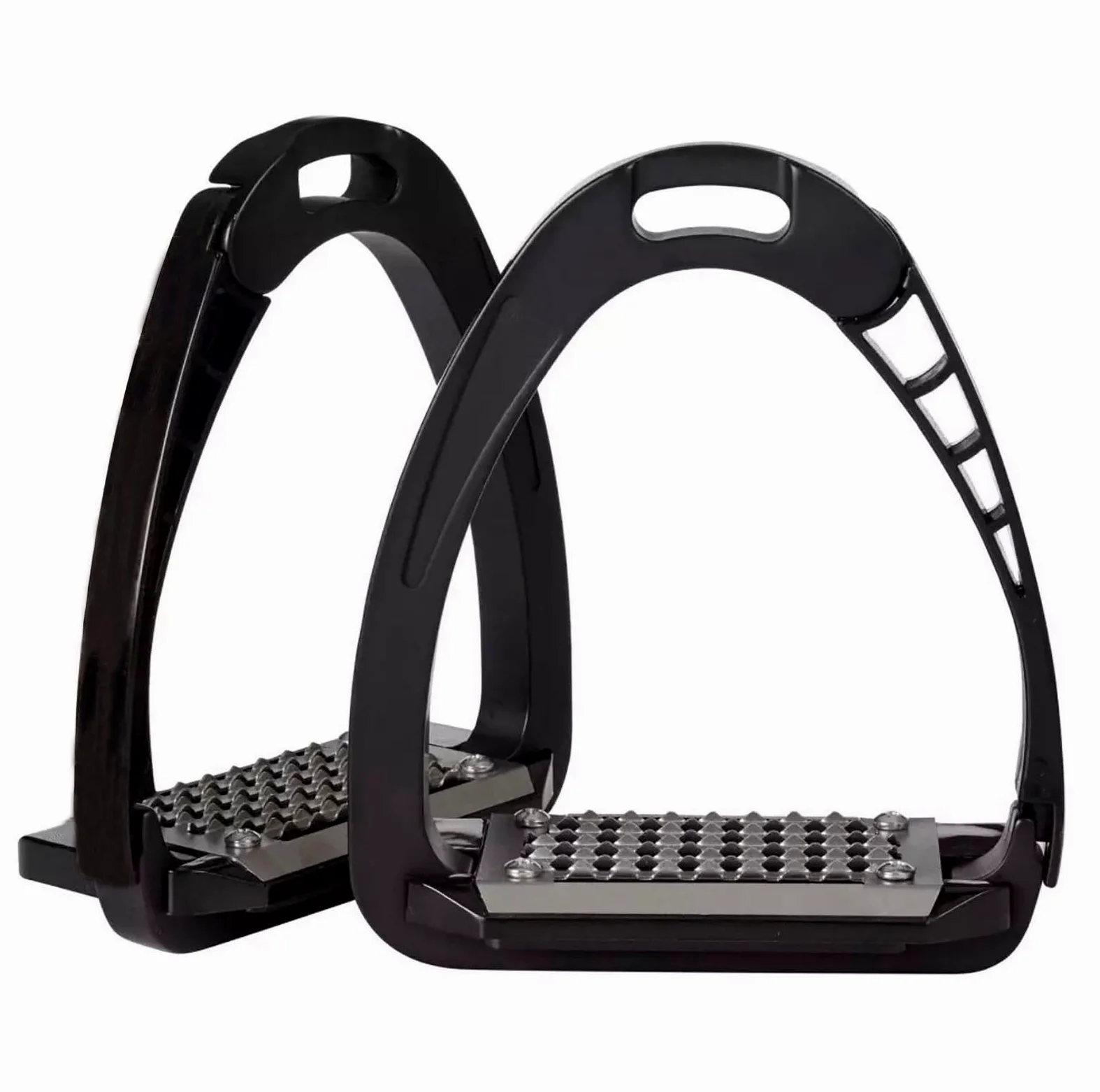 EXTREME Black Horse - Estribo de seguridad de liberación rápida, estribo de aluminio de 4.75 pulgadas, estabilidad para jinete, comodidad y seguridad, resistencia mejorada