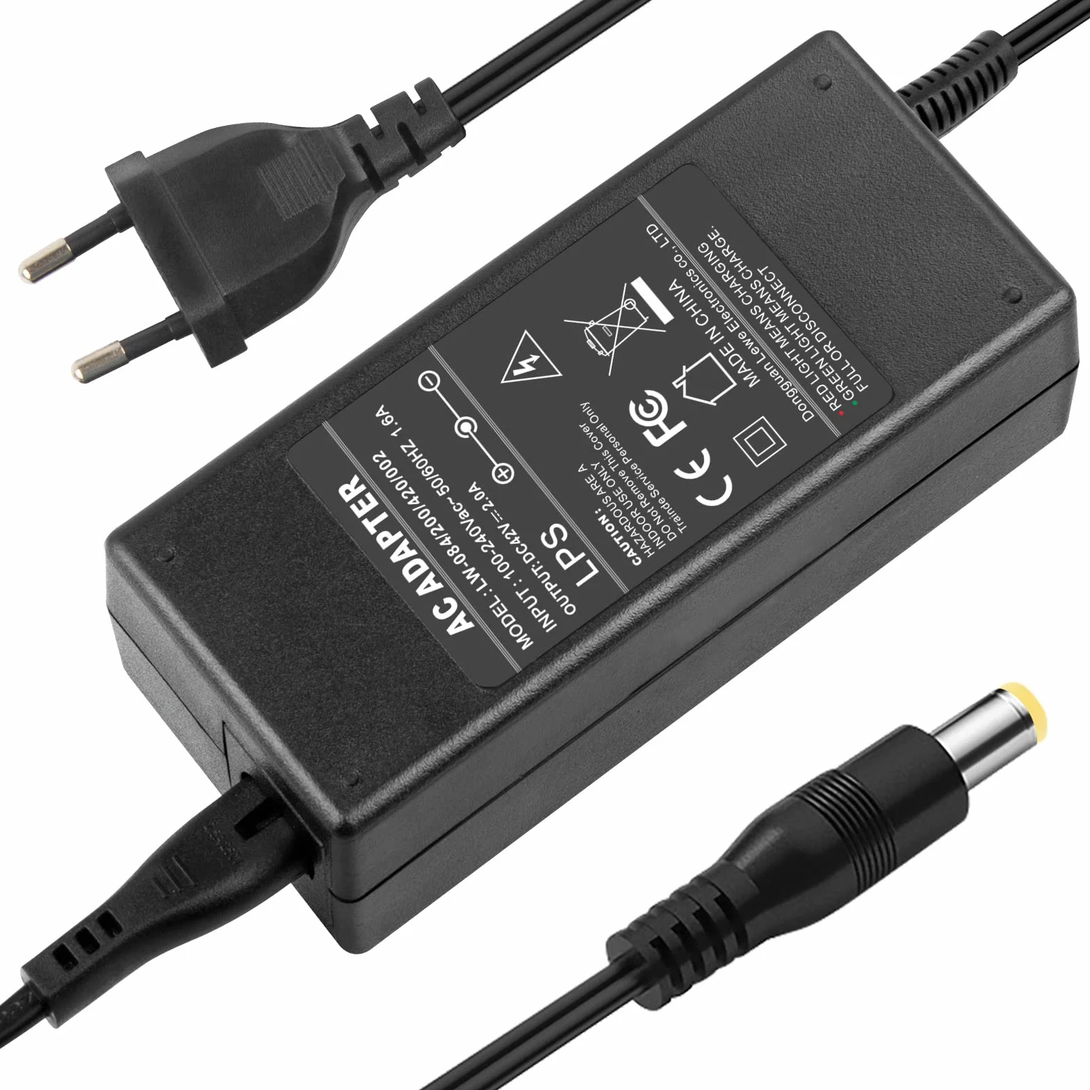 LabTEC 42V 2A Fast Charger 5.5mm 2.1mm for Electric Bike Battery 36V Power Supply Compatible Gotrax GXL G2 V2 S2 Apex Cityscape GKS D1