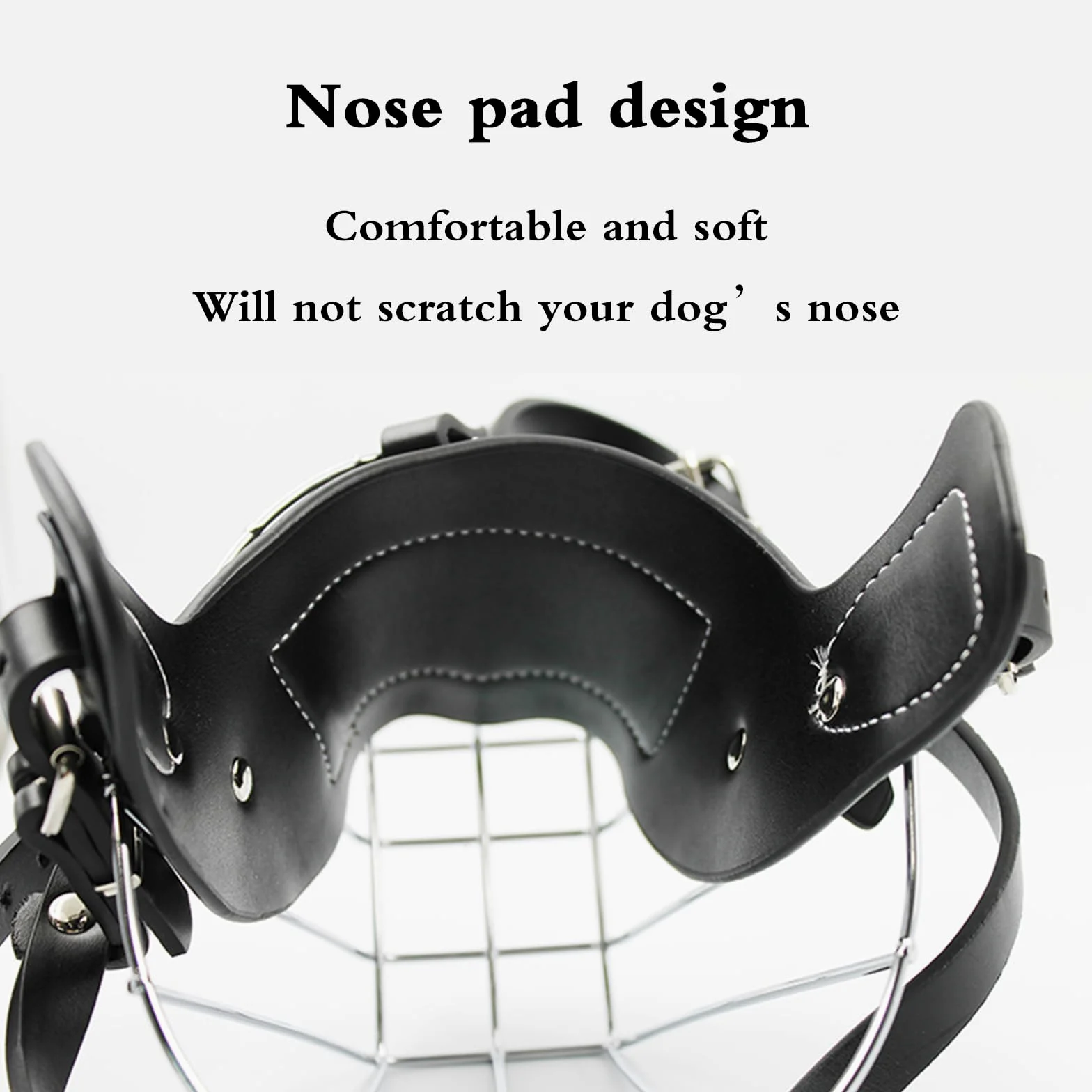 Bozal para Perros, Bozal de Alambre for Perro, Transpirable, Ajustable, metálico, Resistente a la abrasión(Black,XL)