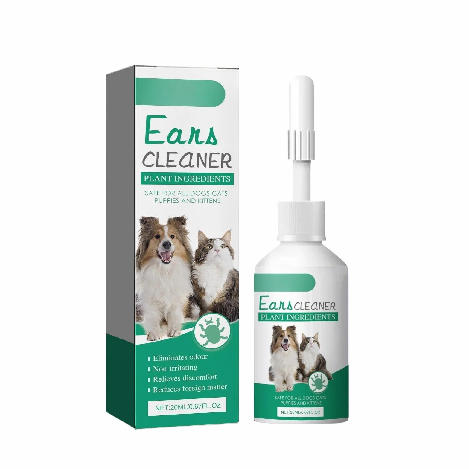 Limpiador de Orejas para Perros Y Gatos, Gotas para Los Oídos para Una Limpieza Suave Y Cuidado, Alivia El Picor Y Los Malos Olores, para Unas Orejas Limpias Y Frescas