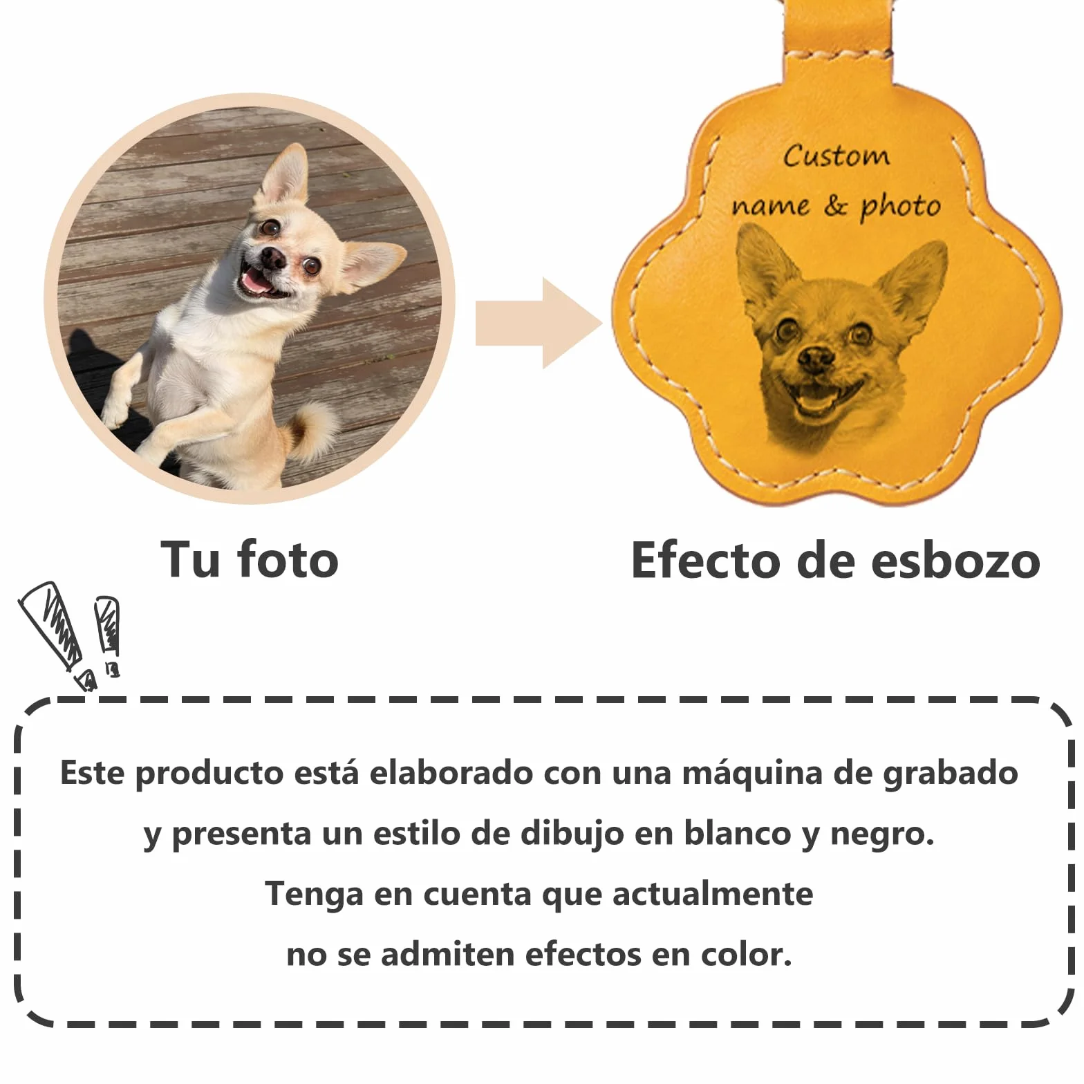 Regalo Conmemorativo Personalizado para Mascotas, Llavero con Foto y Nombre, Porta-Pelos, Piel Grabada para la Pérdida de Perro o Gato, Regalo para Amantes de los Animales