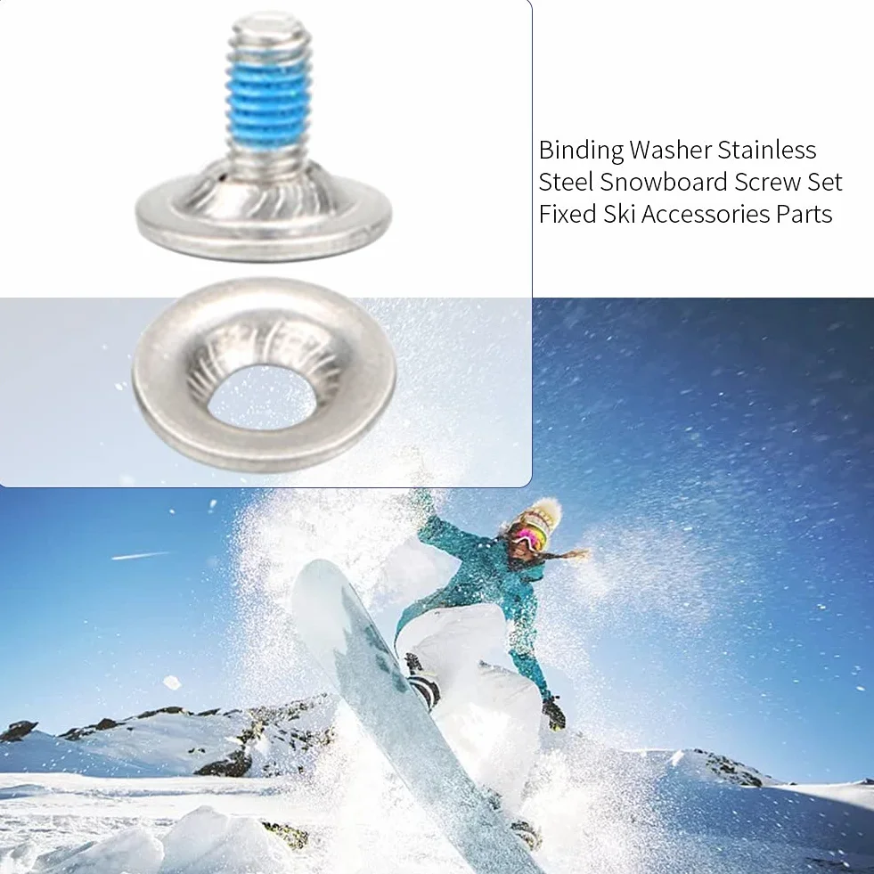 Tornillos de unión Snowboard acero Inoxidable arandela Conjunto de Tornillos Montaje Accesorios