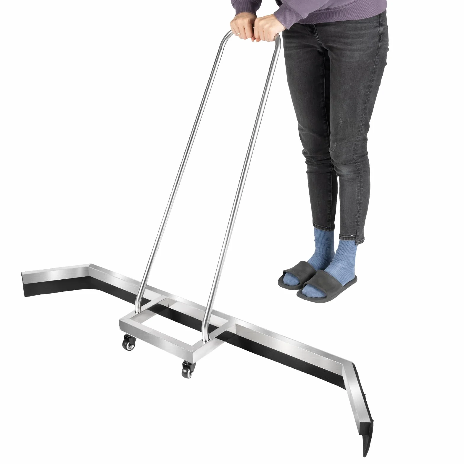 Rasqueta para pista de tenis acero inoxidable con ruedas universales