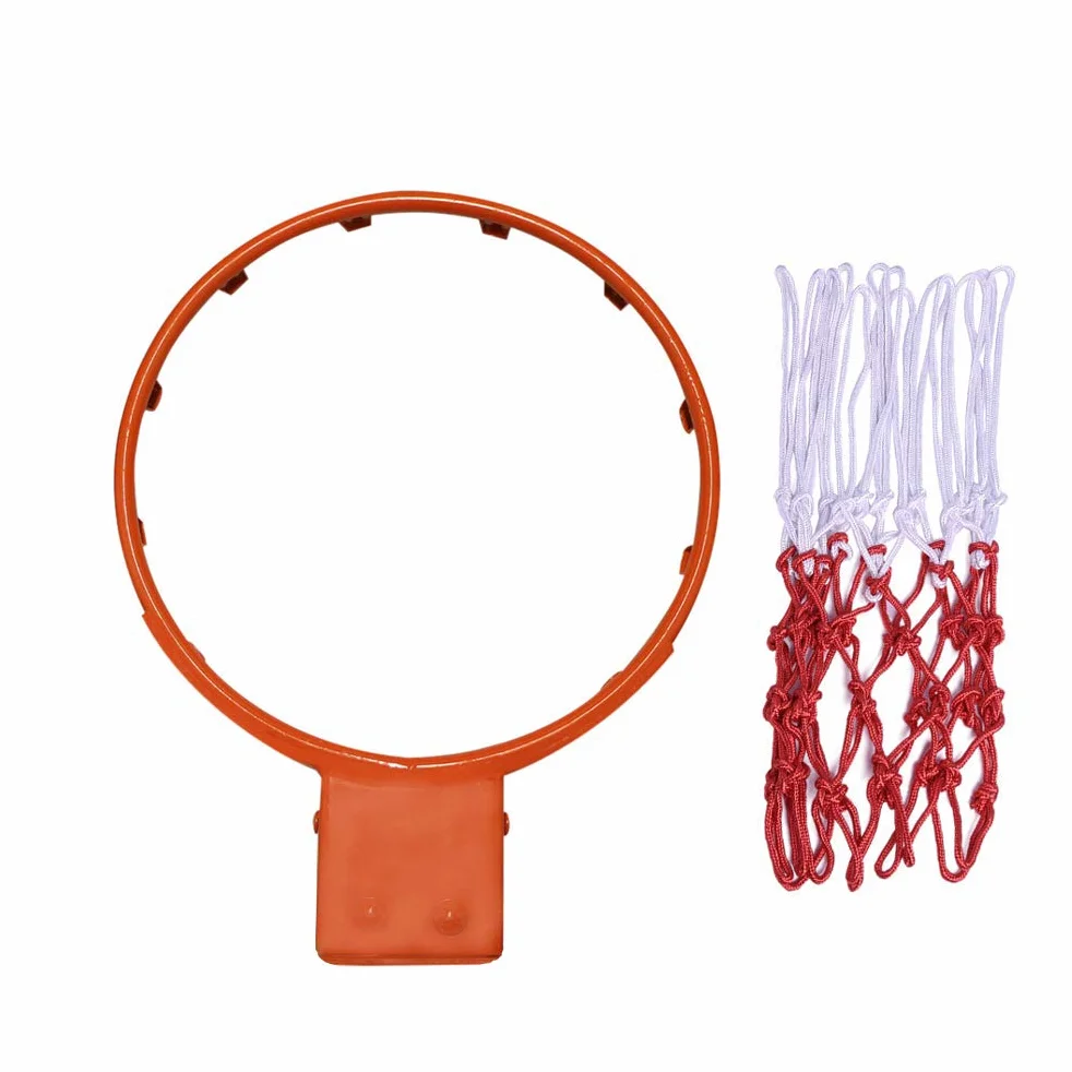 Aoneky Aro de Baloncesto con Doble Resorte Montaje en Pared 45 cm Diámetro Tubo Acero 18mm