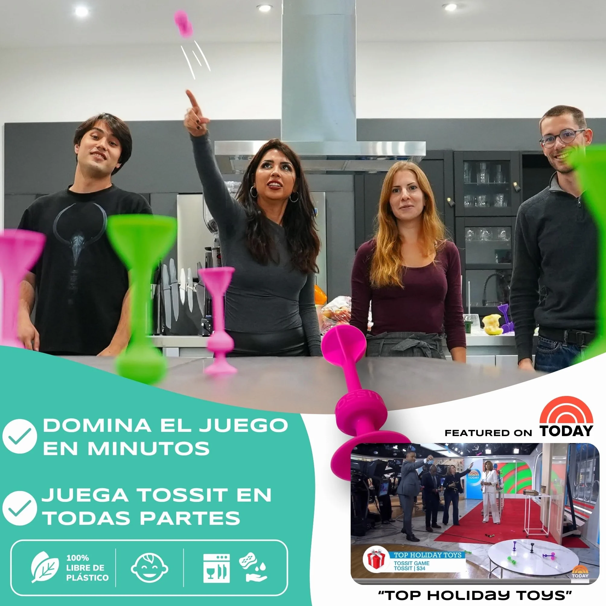 TOSSIT Juego Dardos de Silicona Ventosa Familia Amigos Petanca Bocha Navidad Diversión Portátil Ediciones Limitadas