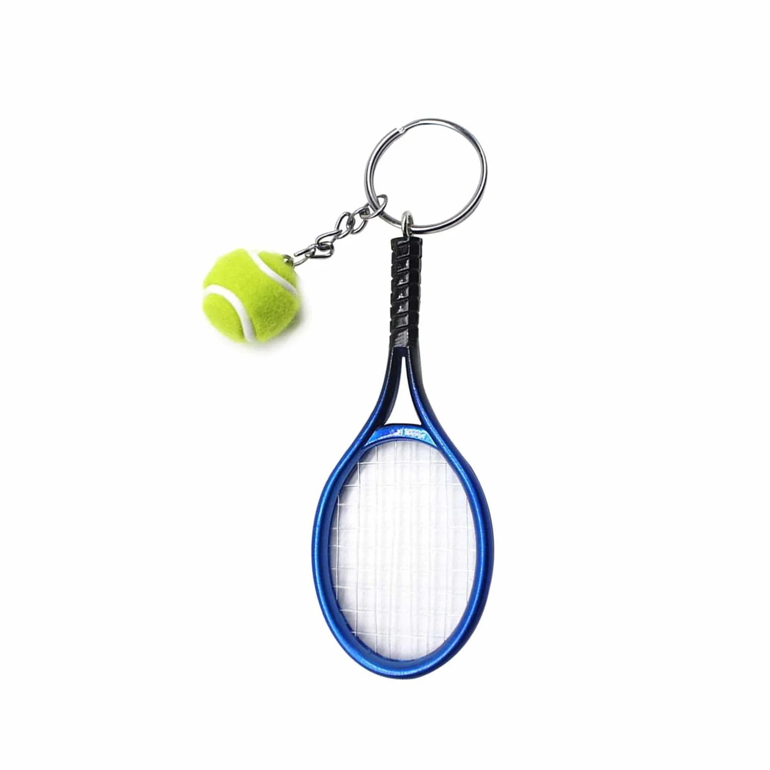 Llavero Raqueta de Tenis con Mini Pelota, Accesorio Decorativo para Coche