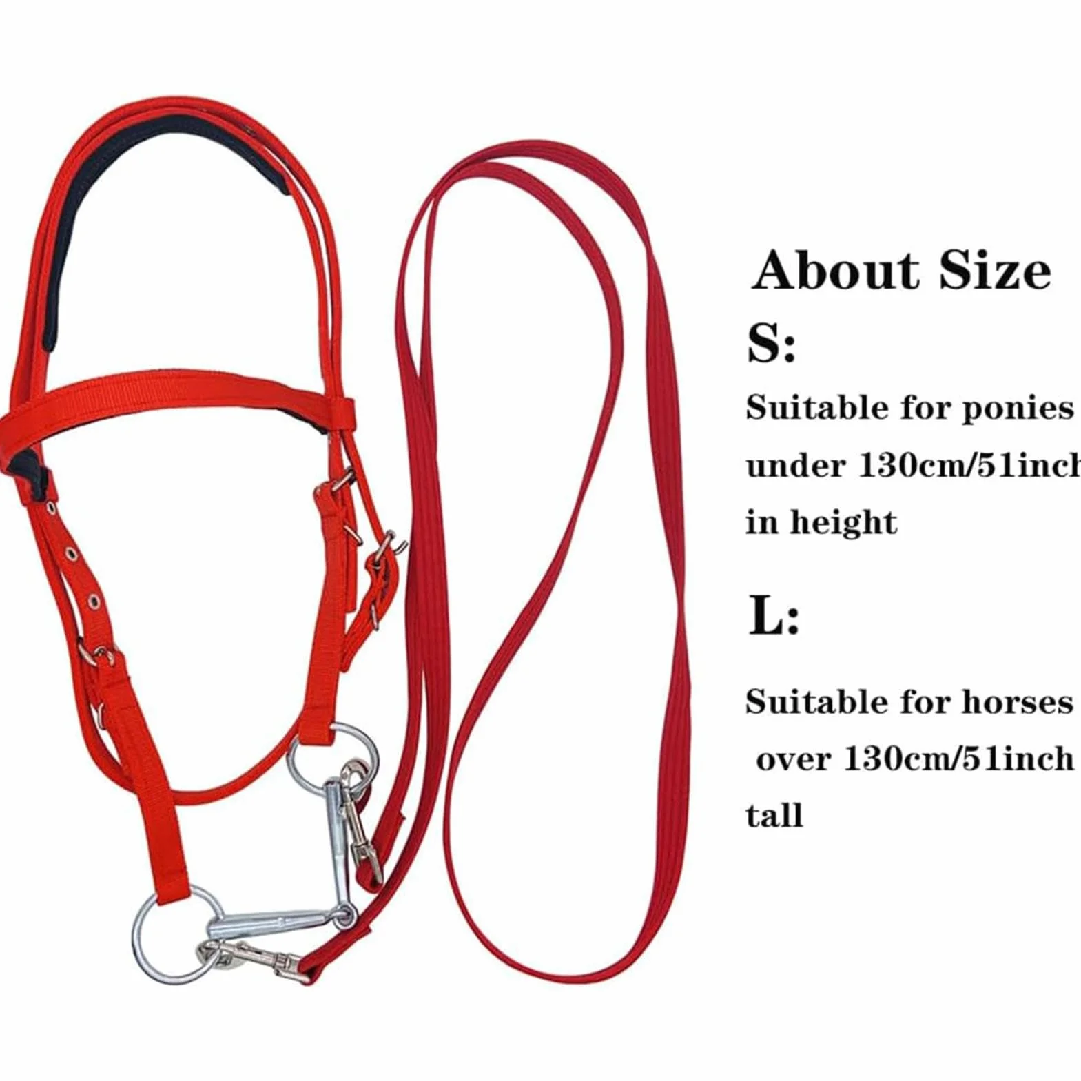 Rein para caballos, cabezal para caballos - Horse Bridle Tracked Rope Headstall ajustable - Cordera del rancho del arnés, brida de rein animal de seguridad para conducción estable, suministros equinos