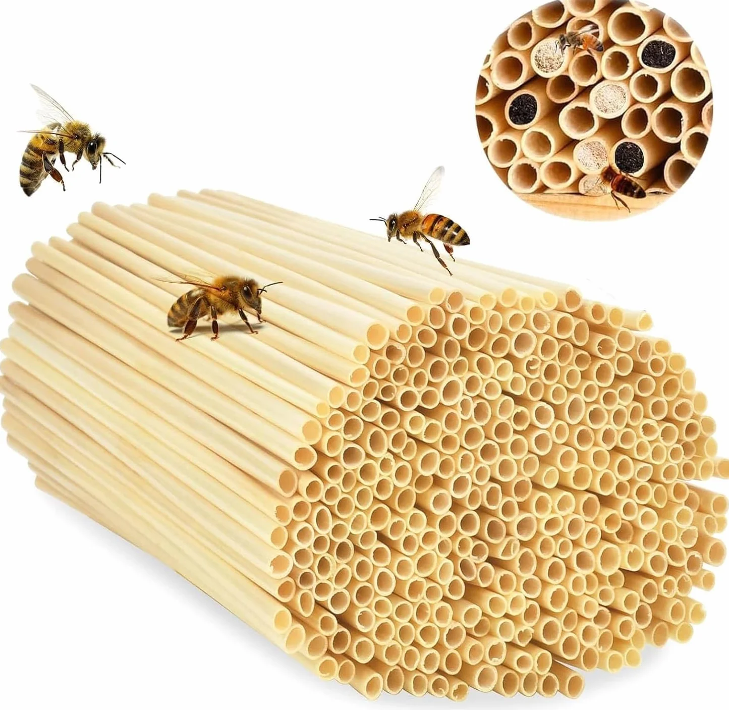 500 Piezas Tubo para Nido de Abejas,14.5 CM Largo, Tubo de Cartón para Apicultores,Accesorios para Casa de Insectos,para Rellenar Hotel de Insectos,Casa de Abejas, Hotel de Abejas