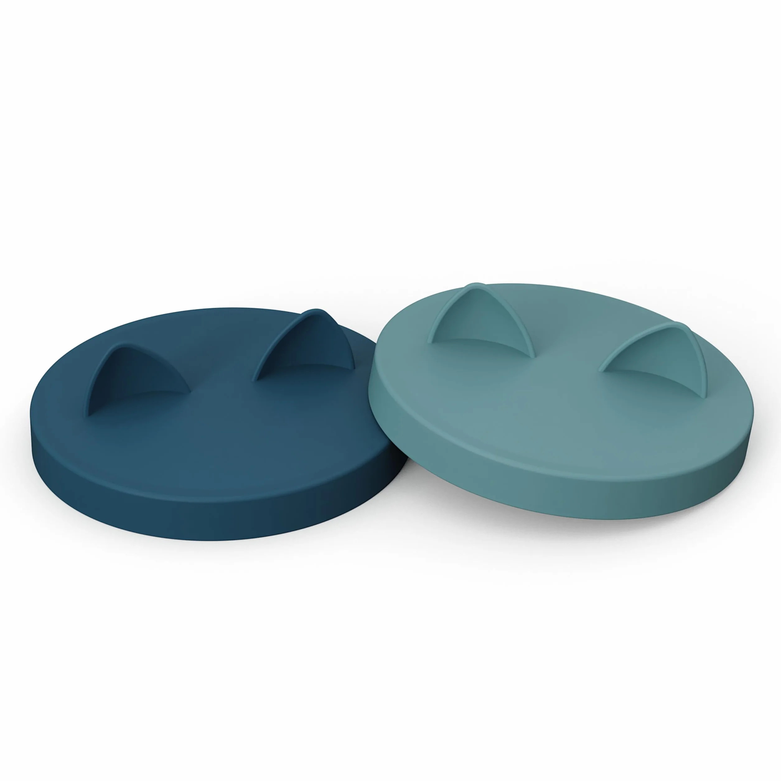 OHMO Tapas de latas para comida para perros, 75 mm, tapas de silicona para latas de alimentos para animales, 400 g, sin BPA, azul oscuro y azul claro, juego de 2