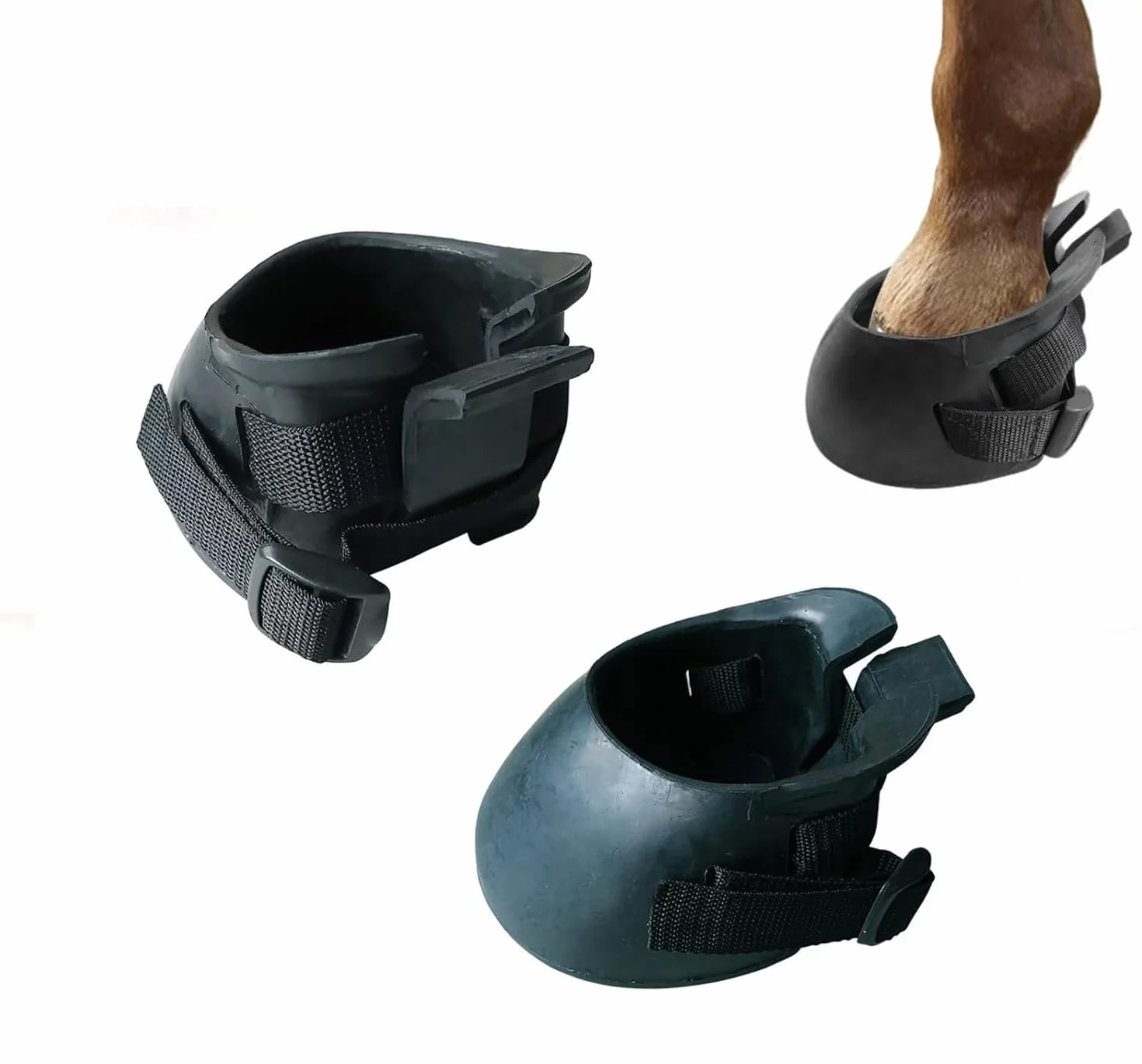 1 Par Botas de Goma para Cascos, Protección para Cascos de Caballos, Antideslizamiento Botas de Goma para Caballos, Herraduras para Cascos Lesionados, Diseñado para Soporte en Lesiones (M)