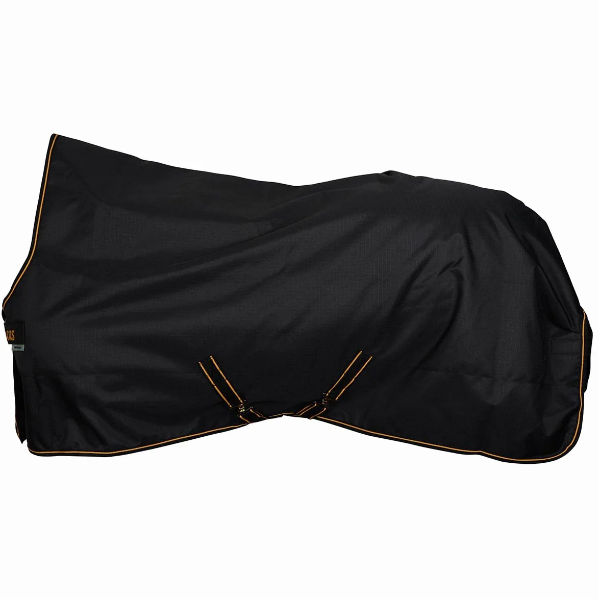 Capa impermeable para caballo - Bucas Irish Turnout Light 50g cuello alto 1200D - negro / dorado, 140