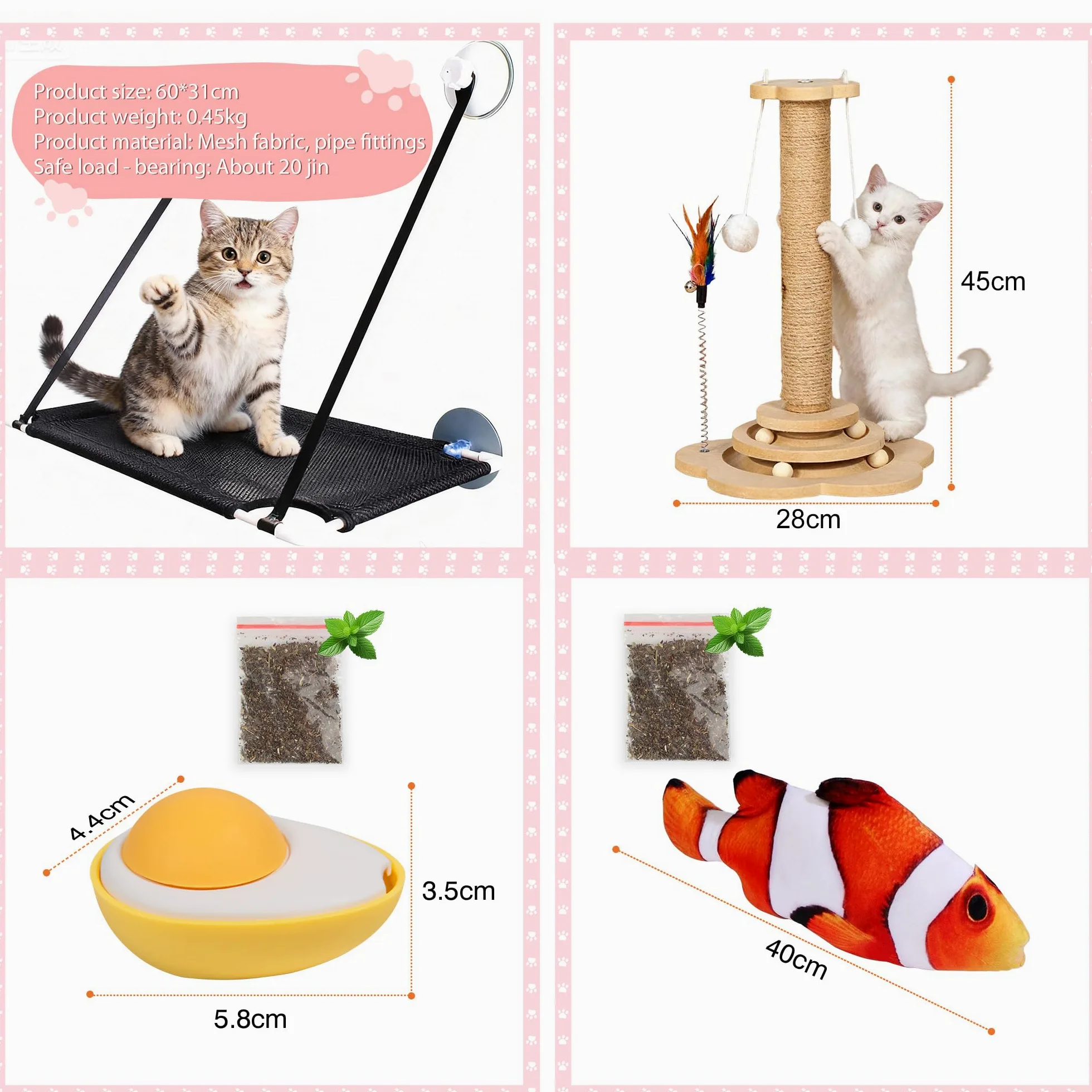 Kit de iniciación de gatitos de alta calidad de 36 piezas para gatos de interior, juego completo de artículos esenciales para gatos con caja de arena de acero inoxidable, bolsa de transporte, cama