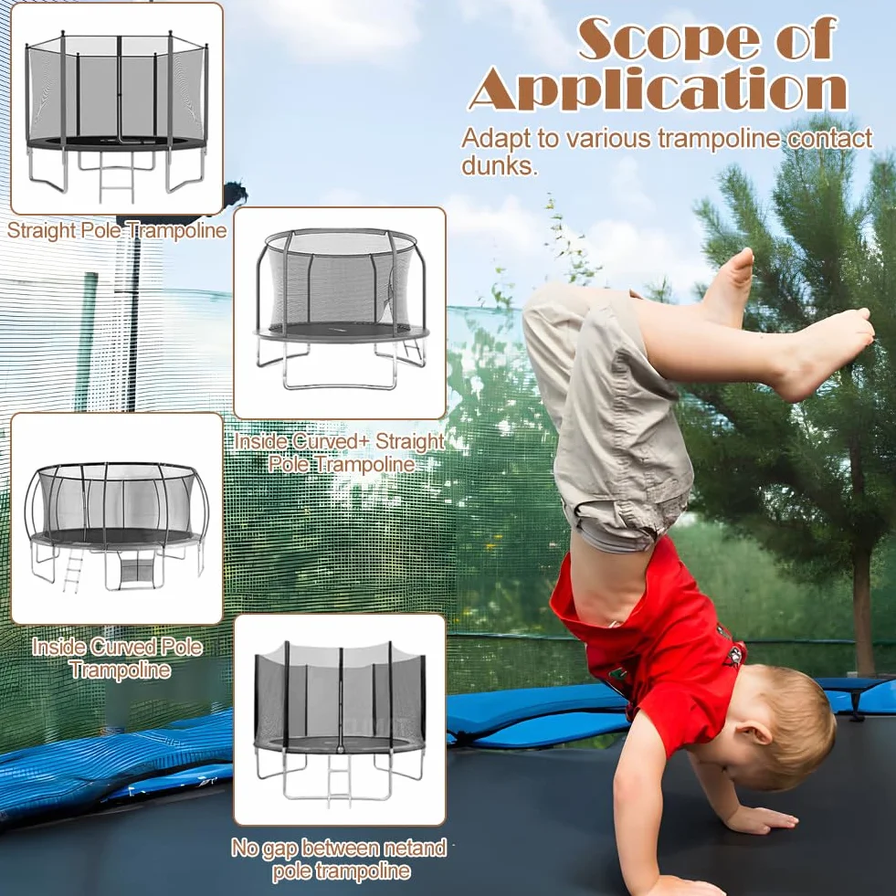 Trampolín Canasta de Baloncesto Mini Accesorio Universal con Borde de Arranque 3 Pelotas para Niños y Adultos