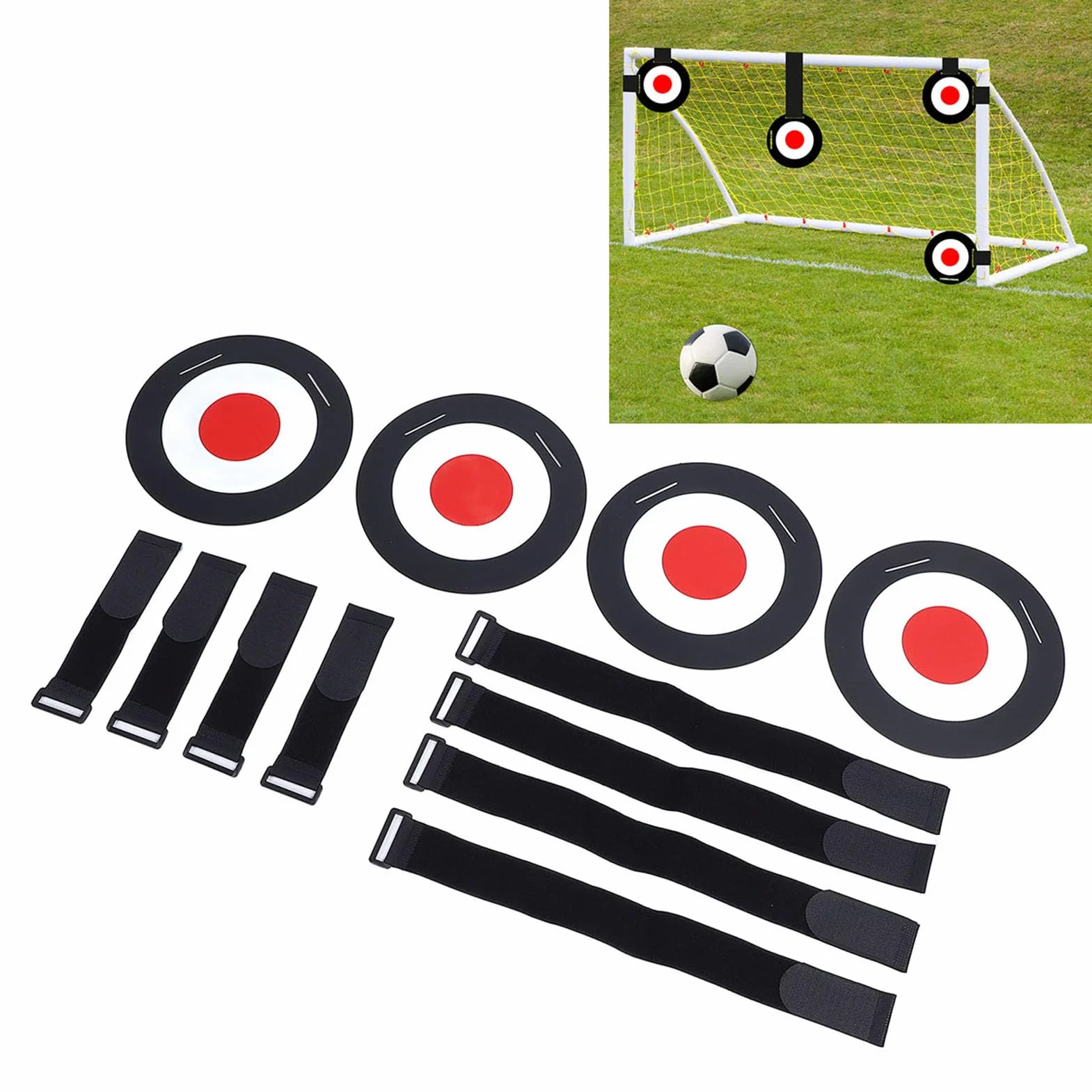 Objetivos de Portería de Fútbol con Discos de Tiro y Correas, Equipo de Entrenamiento Deportivo