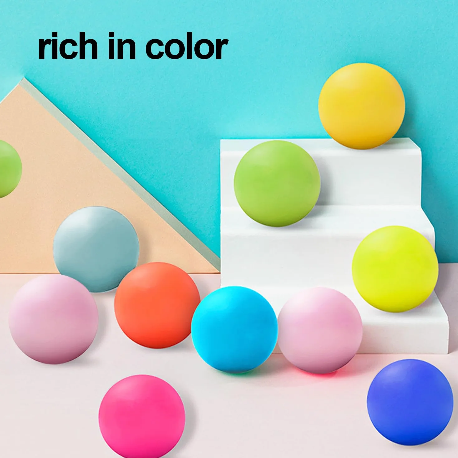 MEMOFYND 40 pelotas de ping pong de mesa coloridas de plástico para mascotas
