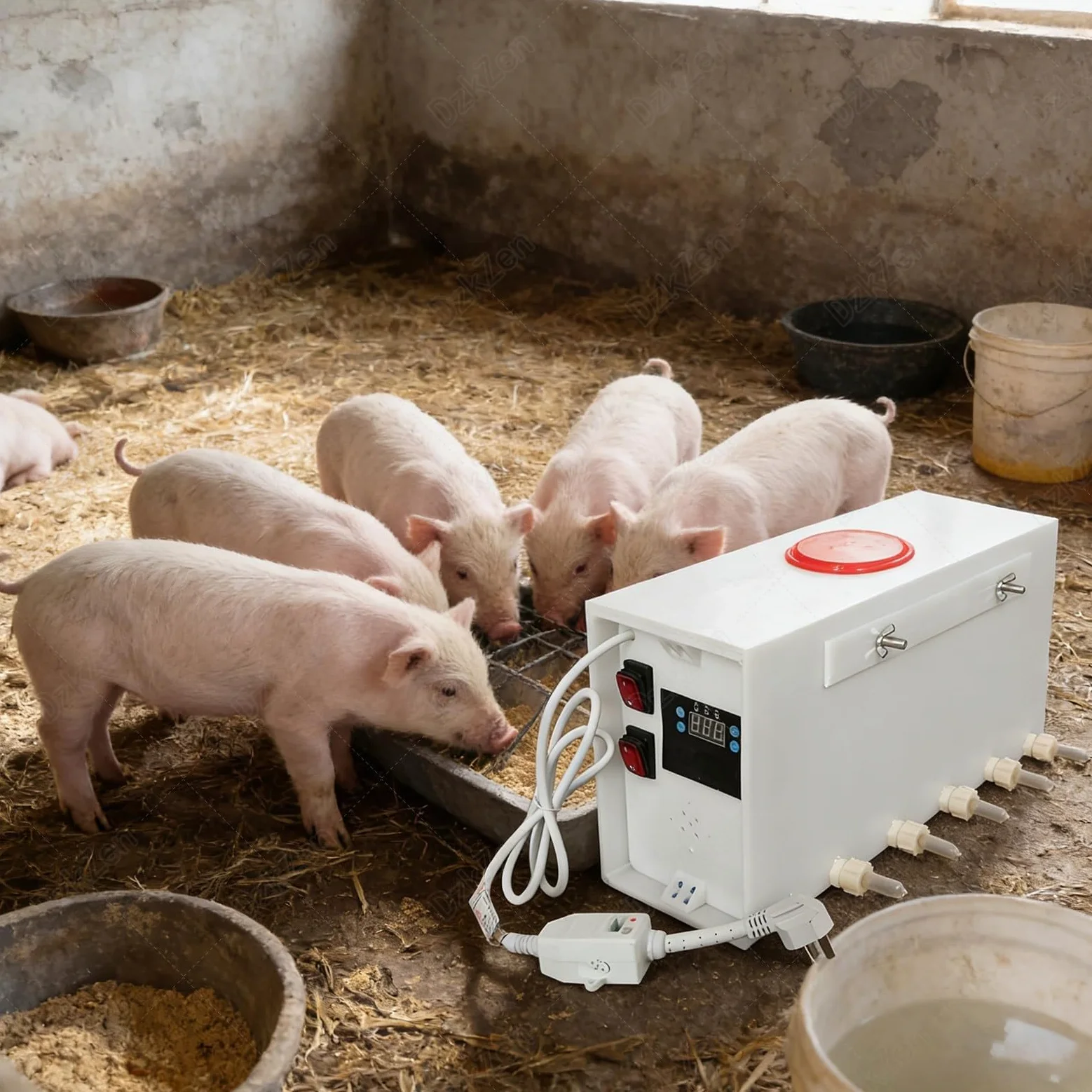 Alimentador De Leche For Lechones, Máquina Inteligente De Lactancia A Temperatura Constante, Estación De Alimentación con Agitación Automática, con Simulación De Sonido(8Nipples)