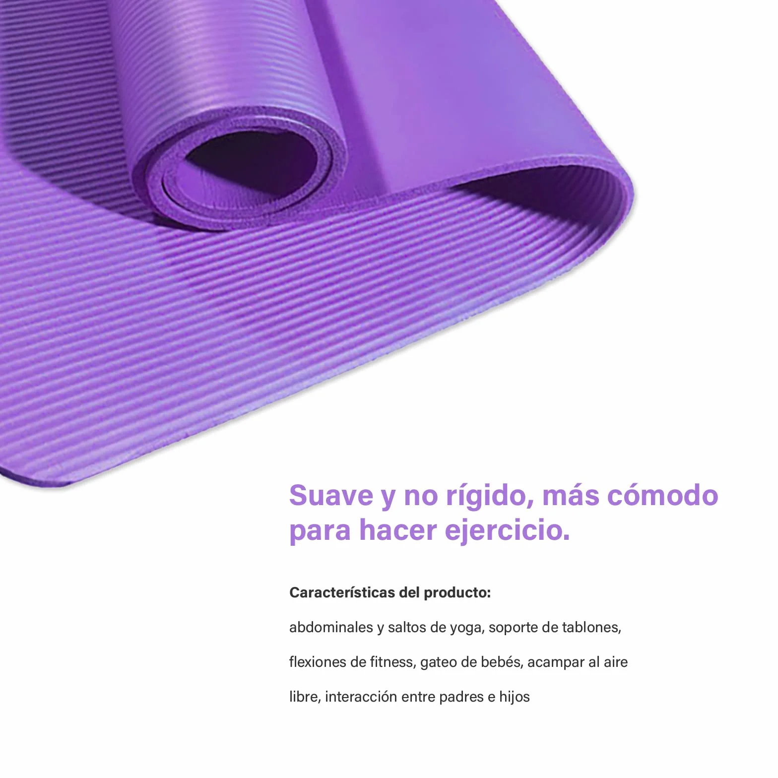 Esterilla Yoga Pilates Fitness NBR Antideslizante 8mm Gruesa Alta Densidad