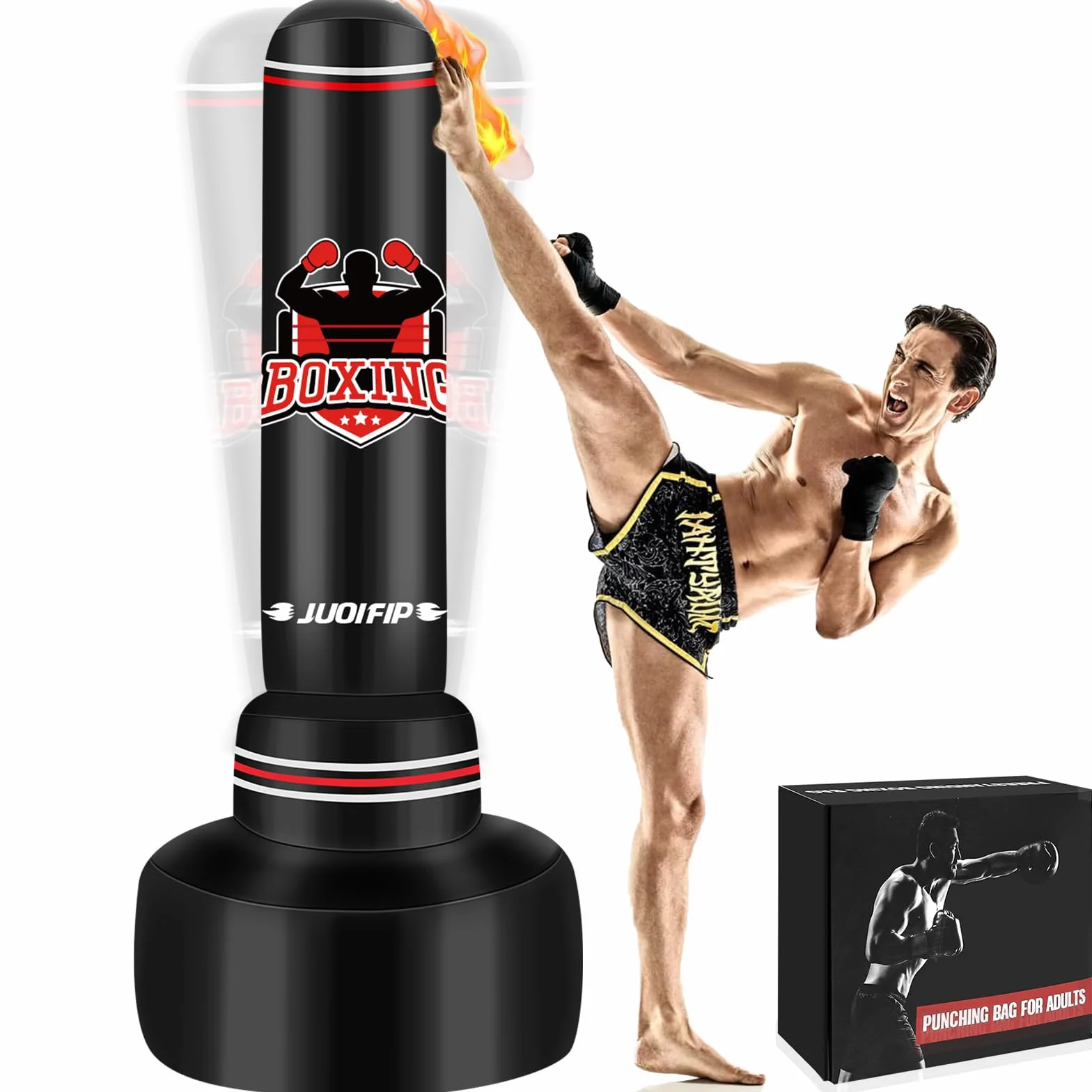 Saco de Boxeo Adultos 180cm Independiente Inflable Kickboxing Bolsa Entrenamiento MMA Muay Thai