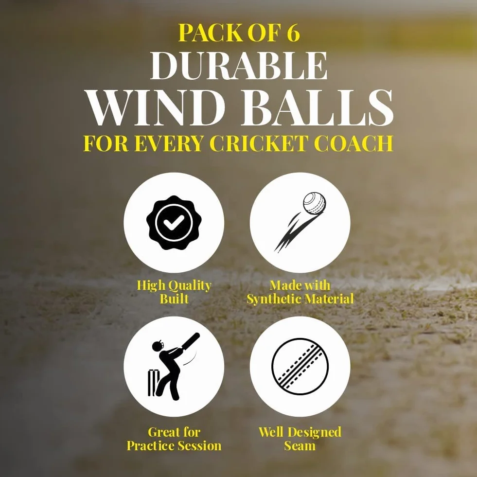 MARIB Wind Cricket Balls - Indoor & Outdoor Soft Training Cricket Ball for Coaching Practice