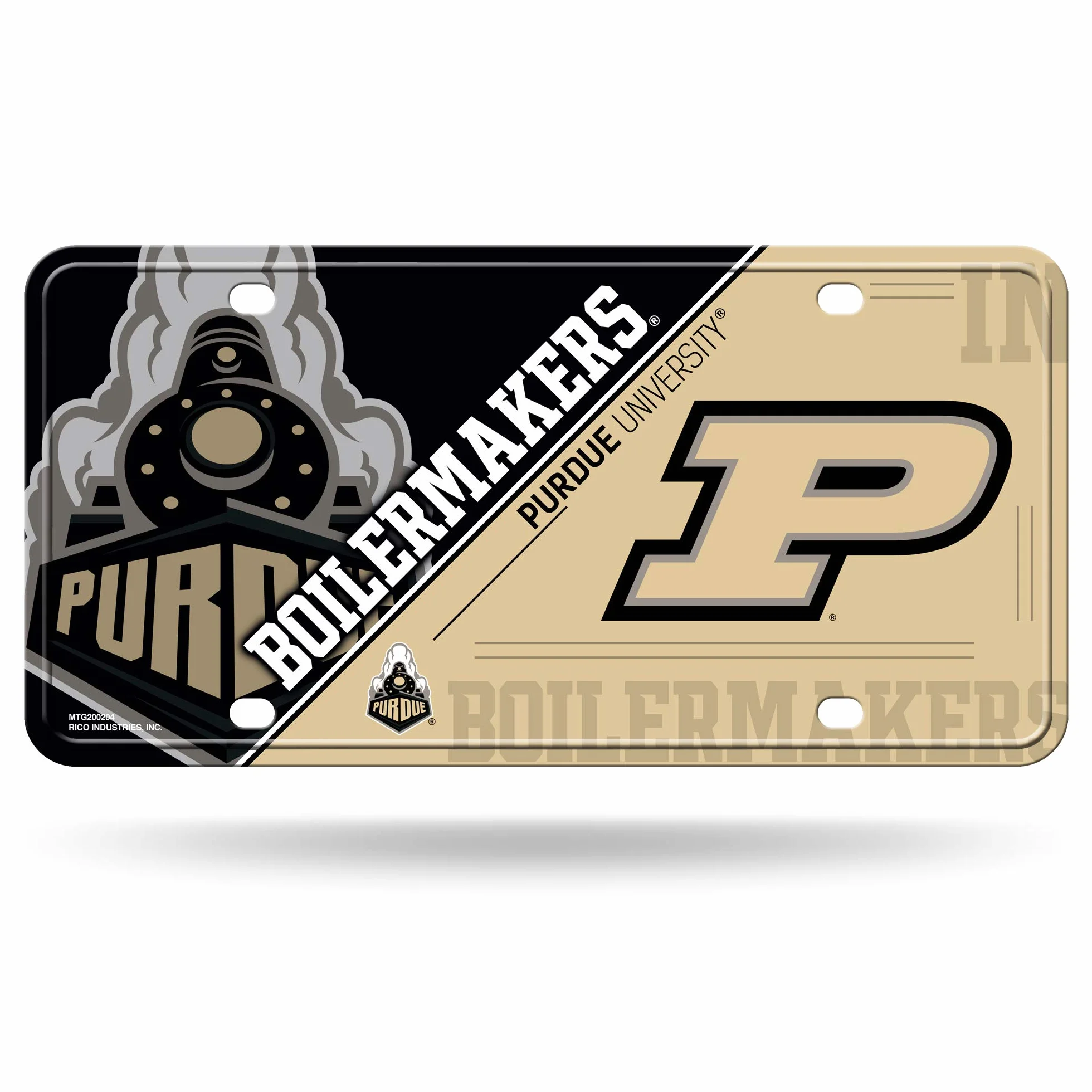Rico Industries NCAA Purdue Boilermakers Metal License Plate Tag 6 x 11.5 Inches