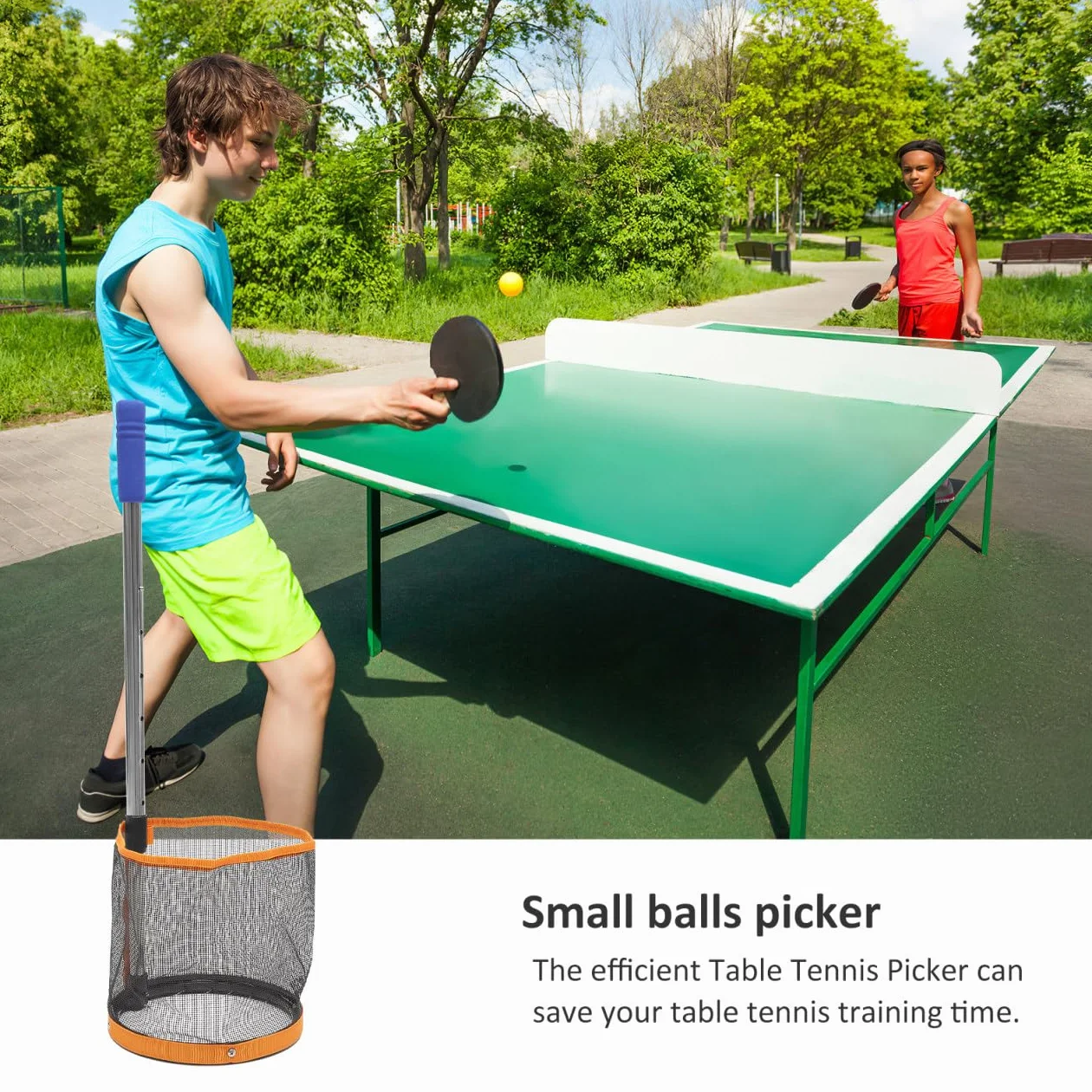 SUPVOX Recolector Pelotas Tenis Mesa Mango Retráctil Cesto Entrenamiento Competición