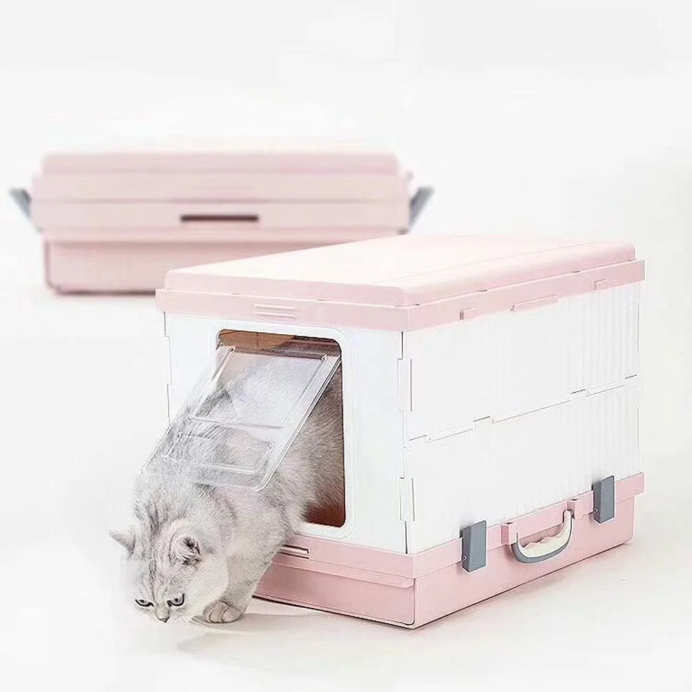 Cajas de Arena Caja Plegable del Gato Caja de Salpicaduras a Prueba de Salpicaduras Totalmente Cerradas de Gato Extra Grande Desodorante Gato Caja de Caca, fácil de Limpiar Arenero ​Gatos